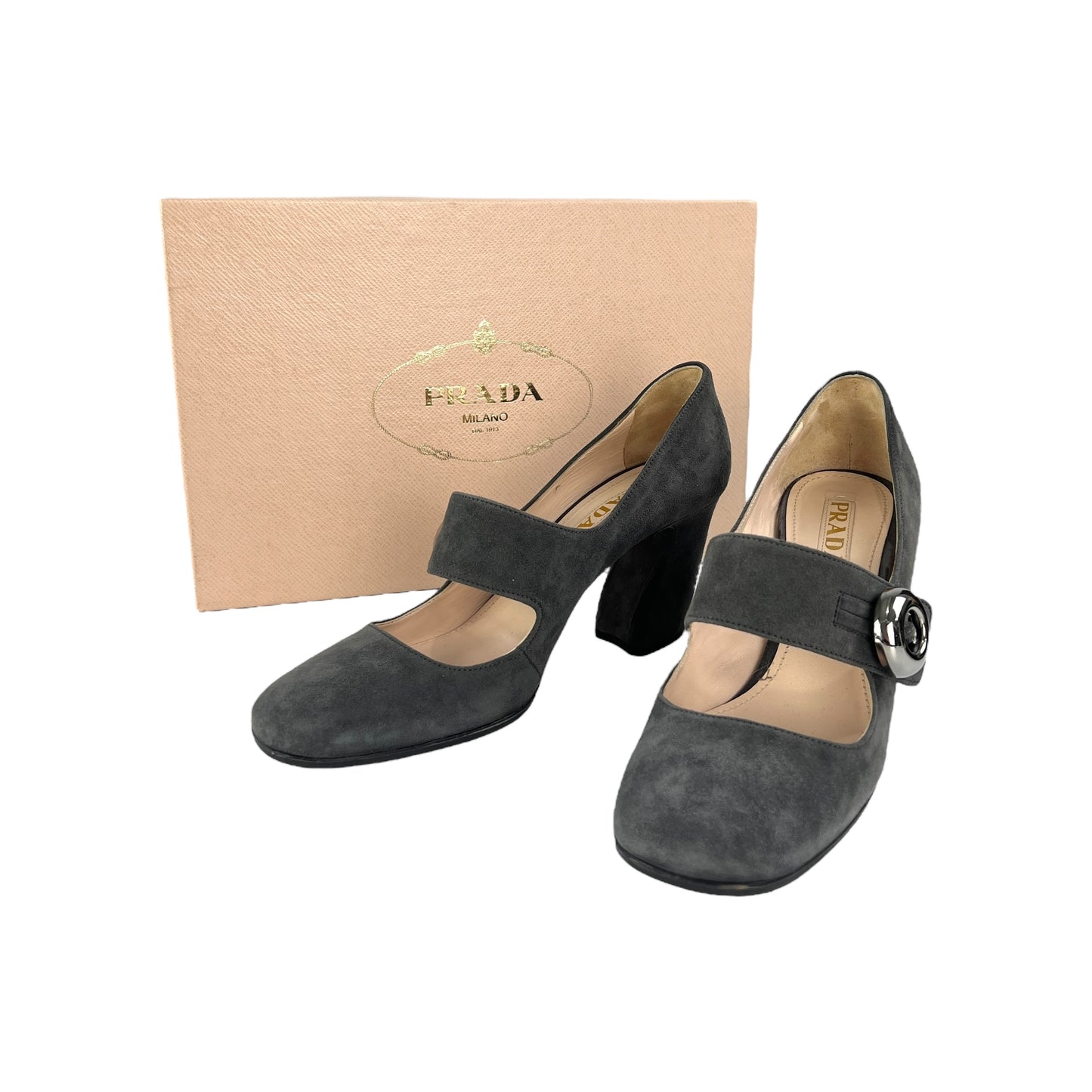 Prada Button Suede Pumps