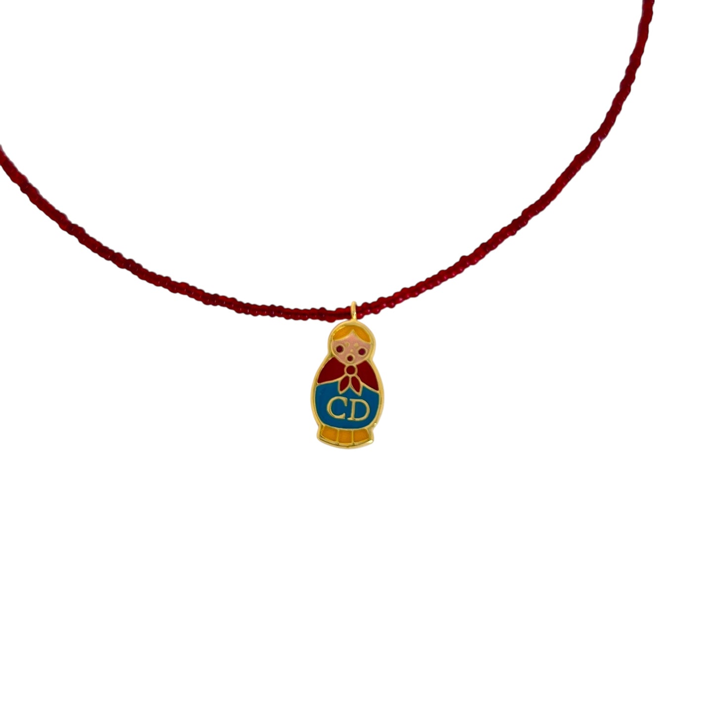 Dior Vintage Russian Nesting Doll Necklace & Earring Set