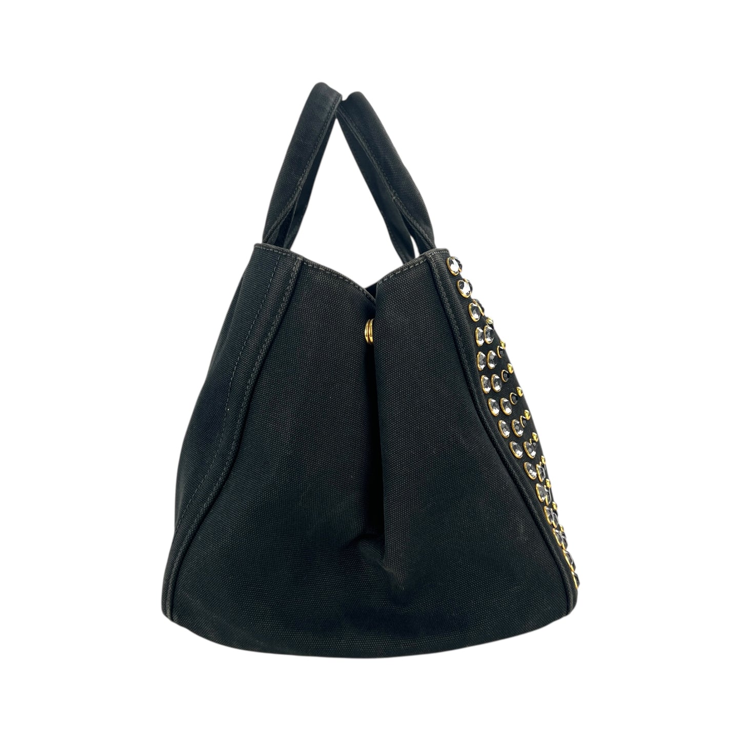 Prada Rhinestone Canapa Tote Bag