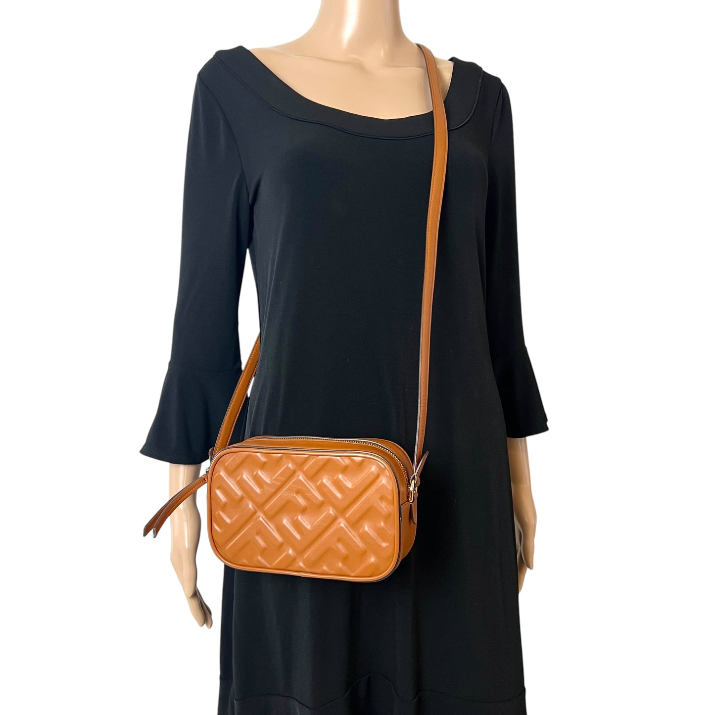 Fendi Zucca Embossed Leather Camera Crossbody Bag