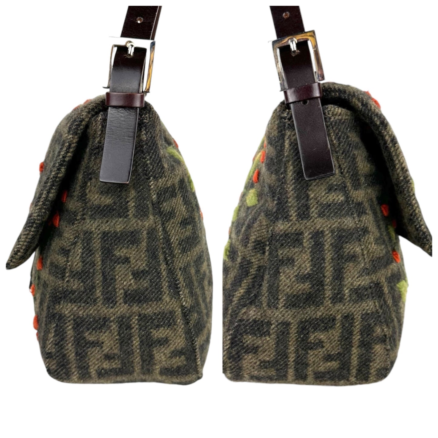 Fendi Zucca Wool Mama Baguette Bag
