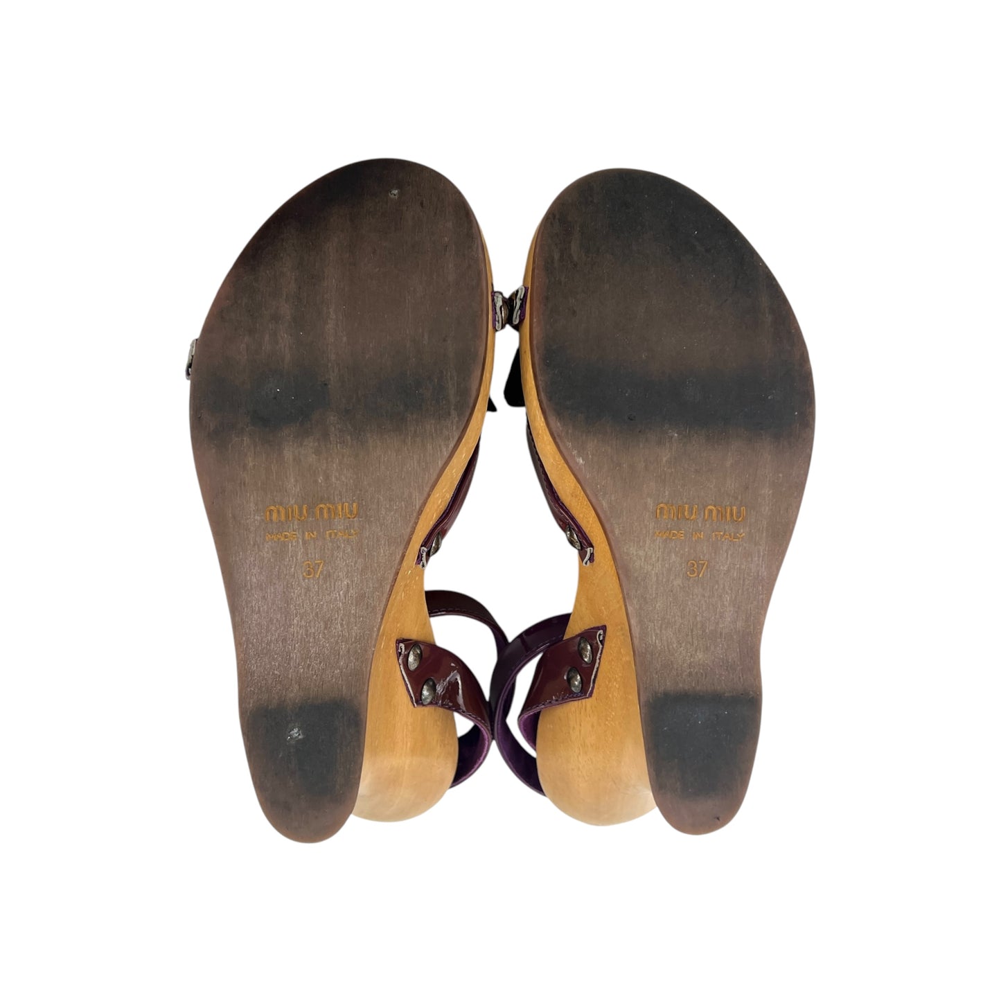 Miu Miu Flower Wooden Wedges