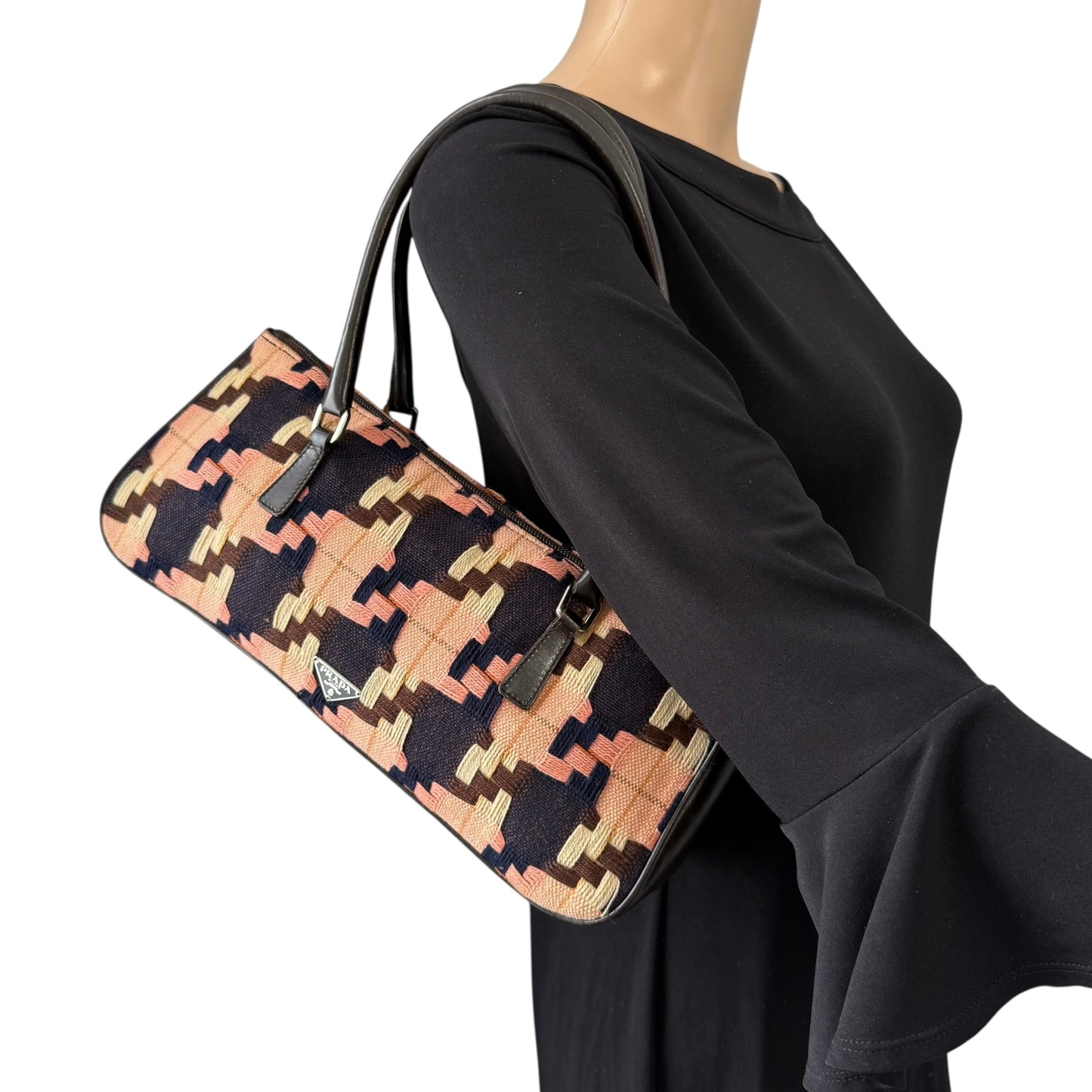 Prada Multicolor Knit Shoulder Bag