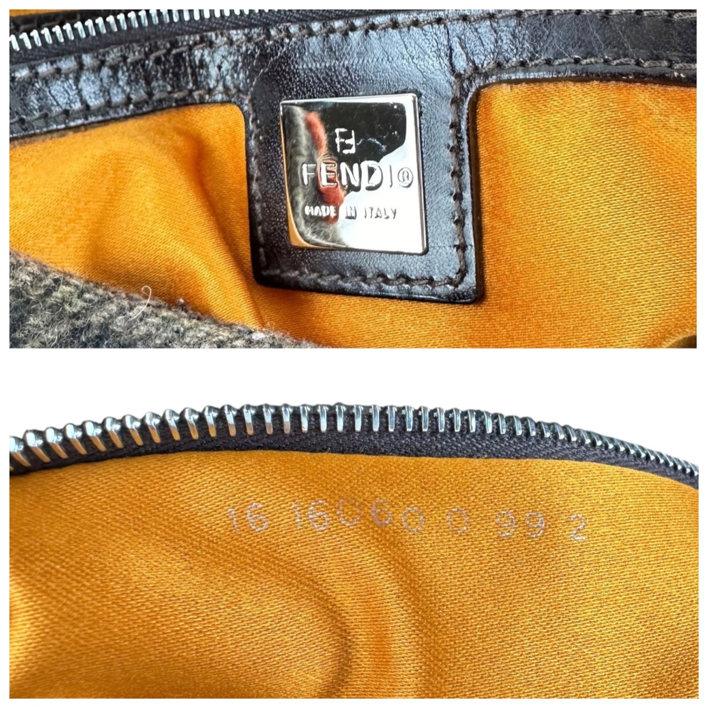 Fendi Zucca Wool Mama Baguette Bag
