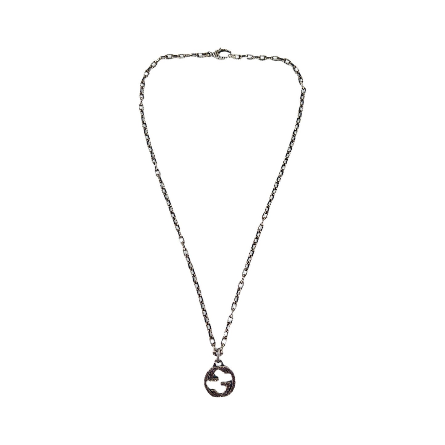 Gucci Sterling Silver Interlocking G Pendant Necklace