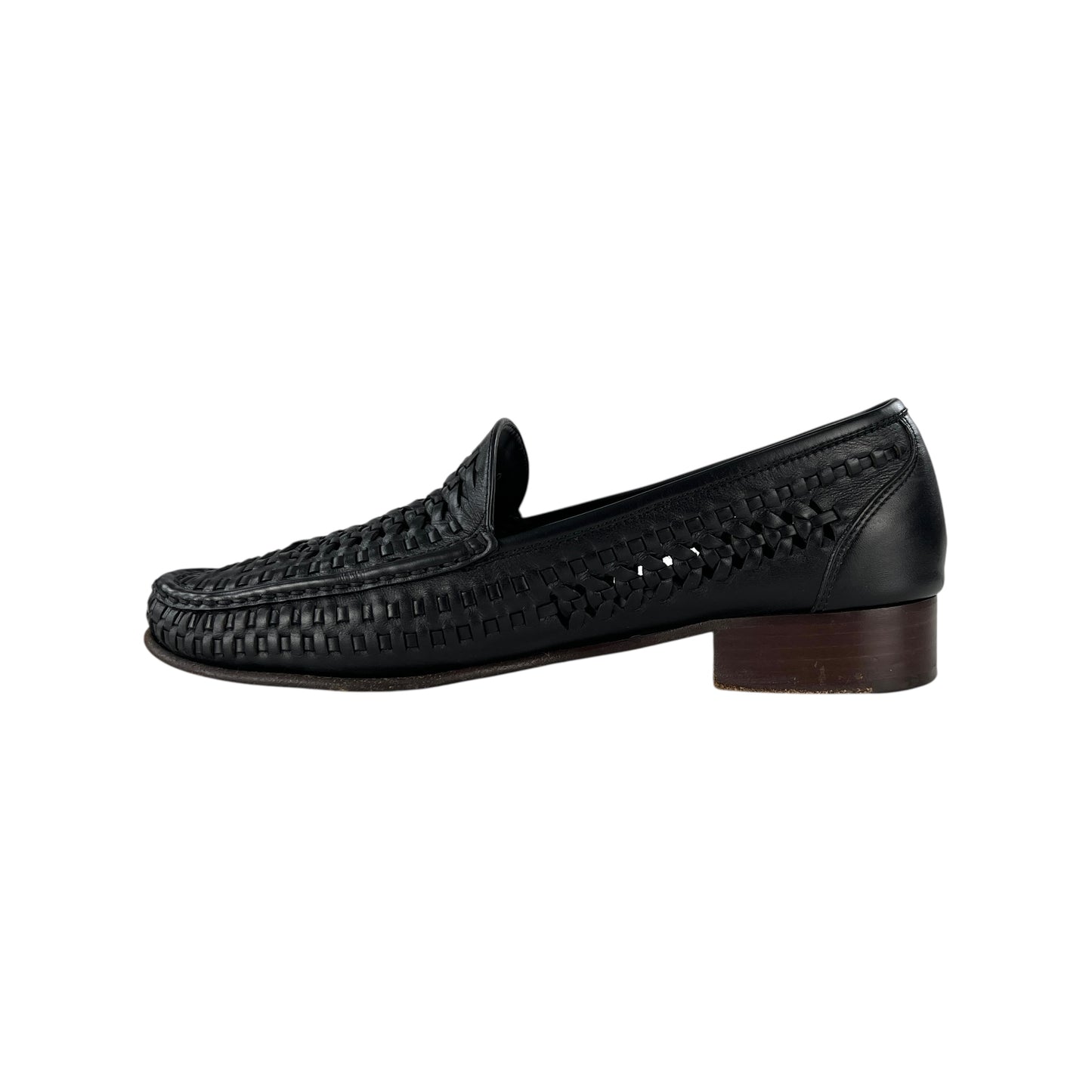 Saint Laurent Leather Woven Loafers