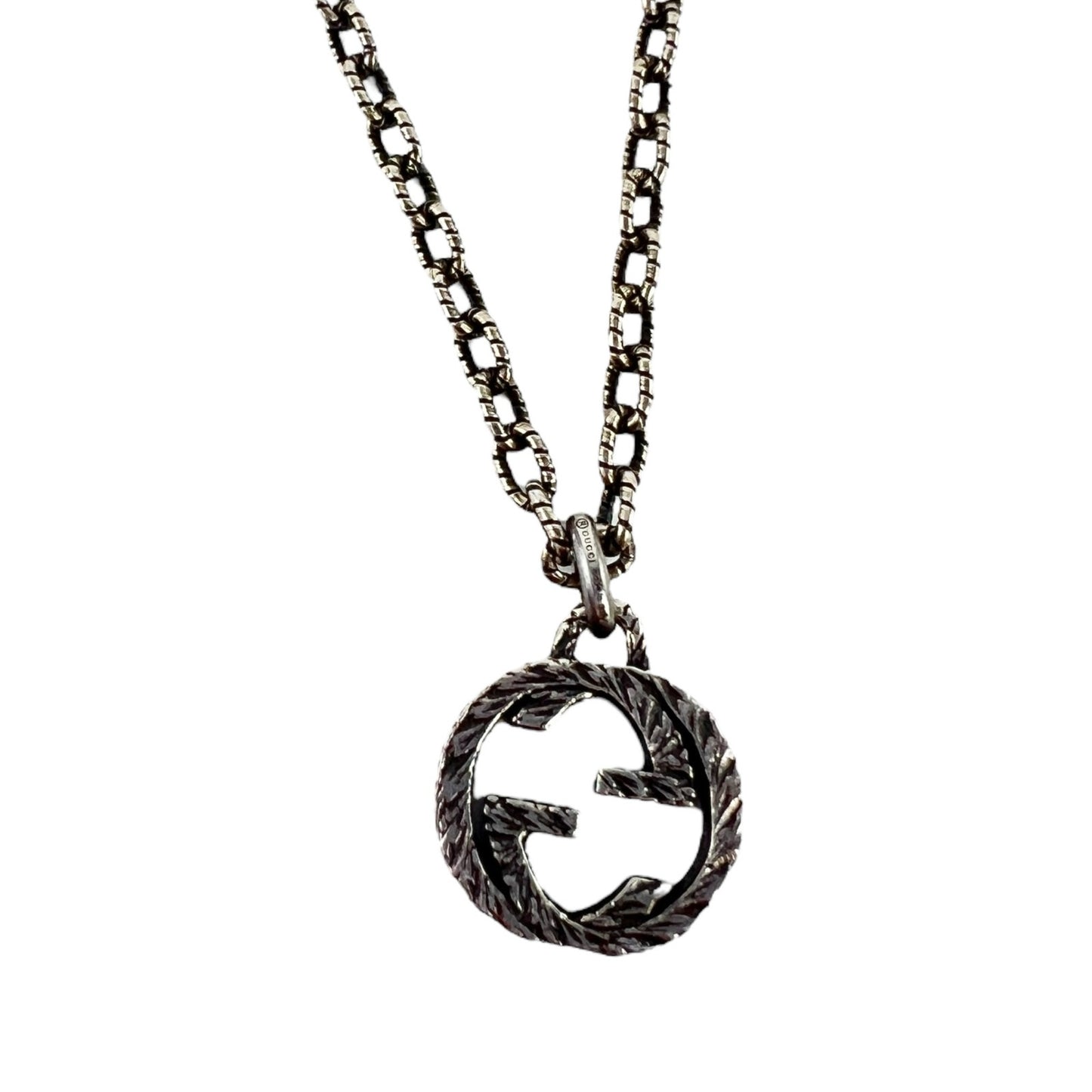 Gucci Sterling Silver Interlocking G Pendant Necklace