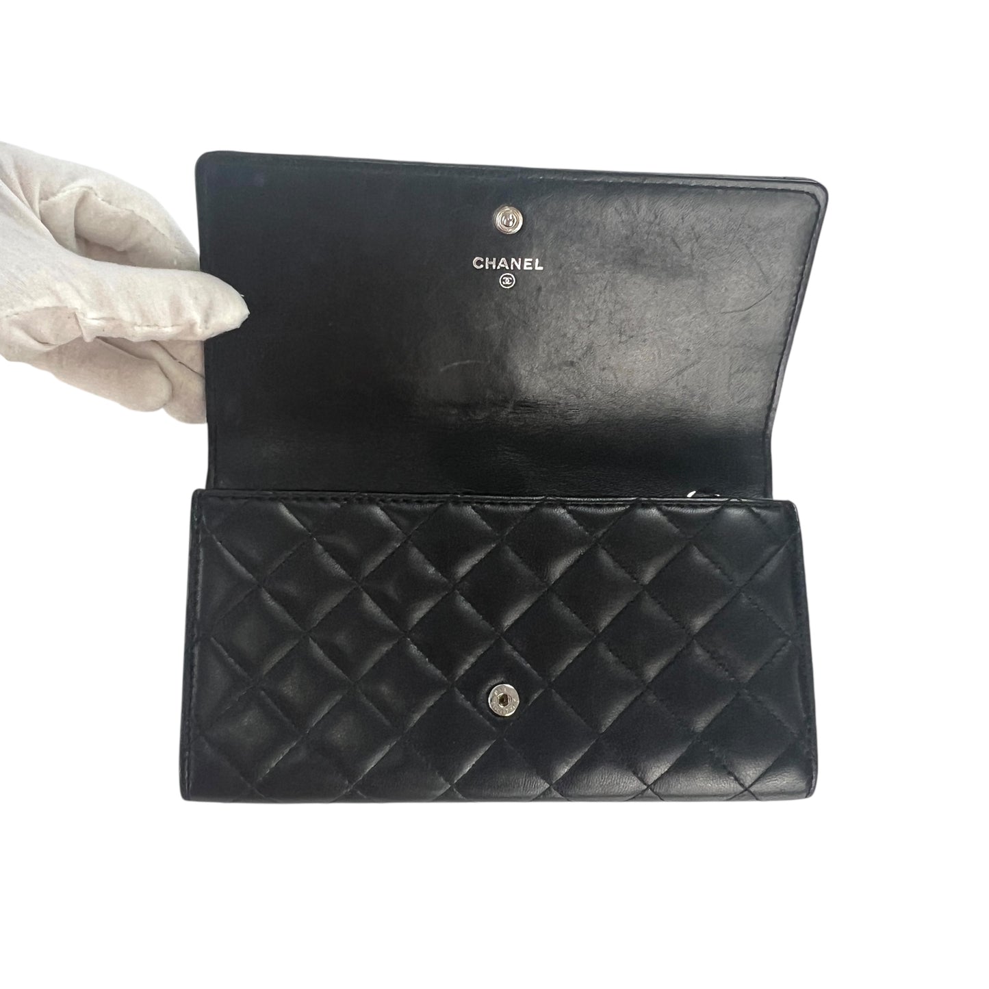 Chanel CC Matelassé Leather Long Wallet