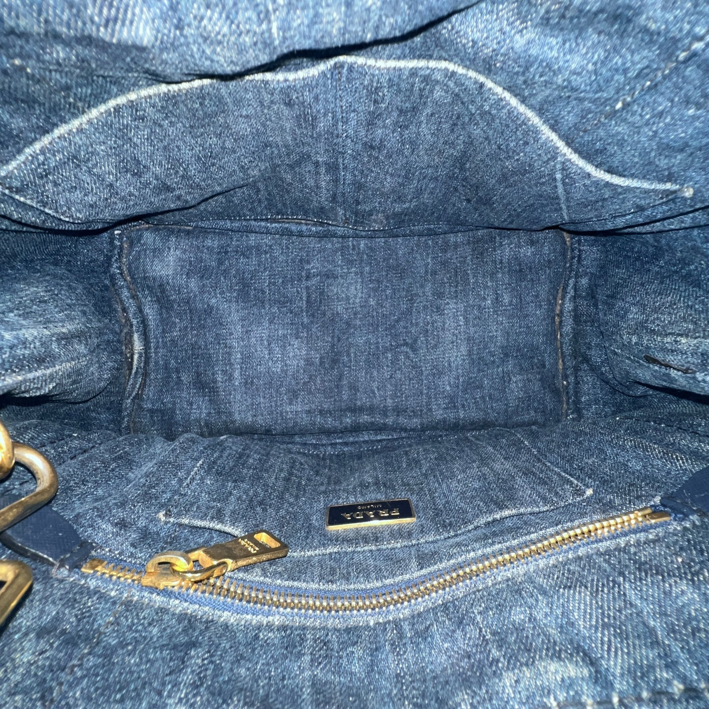 Prada Denim Canapa Tote Bag