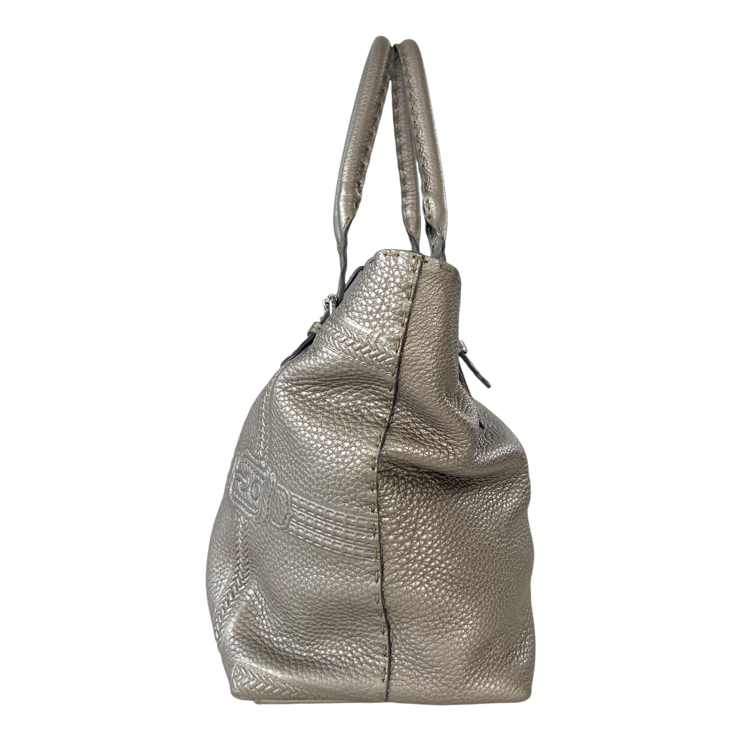 Fendi Villa Borghese Leather Selleria Tote Bag