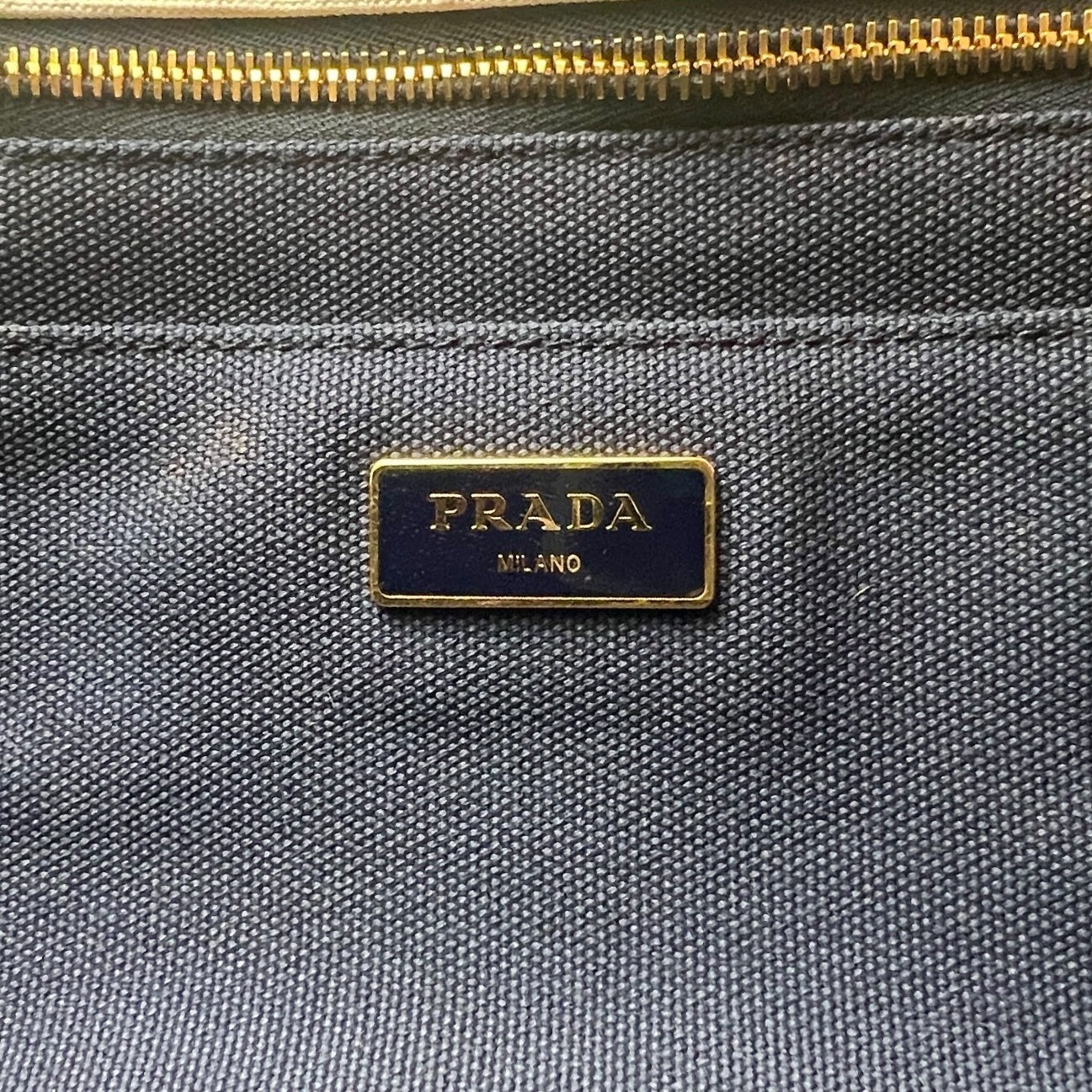 Prada Canapa Striped Tote Bag