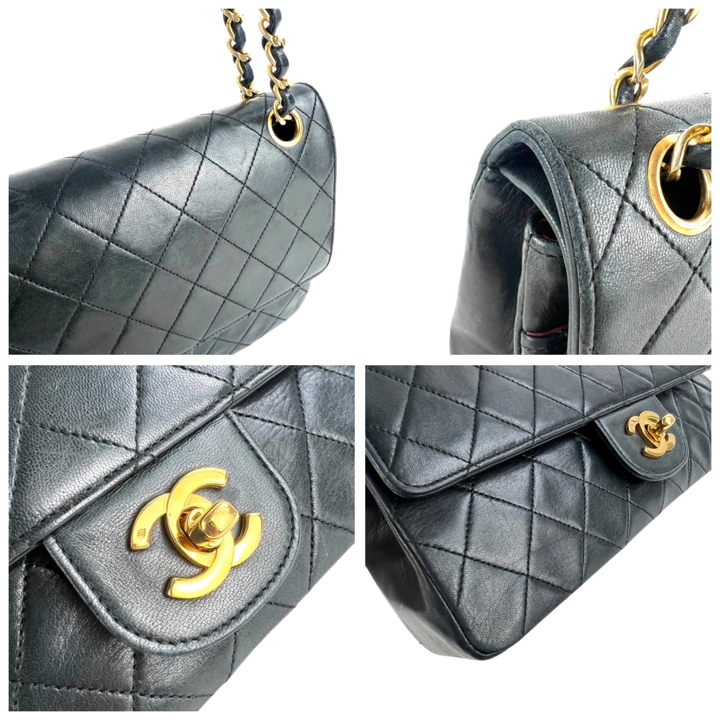 Chanel Vintage CC Double Flap Matelasse Lambskin Shoulder Bag