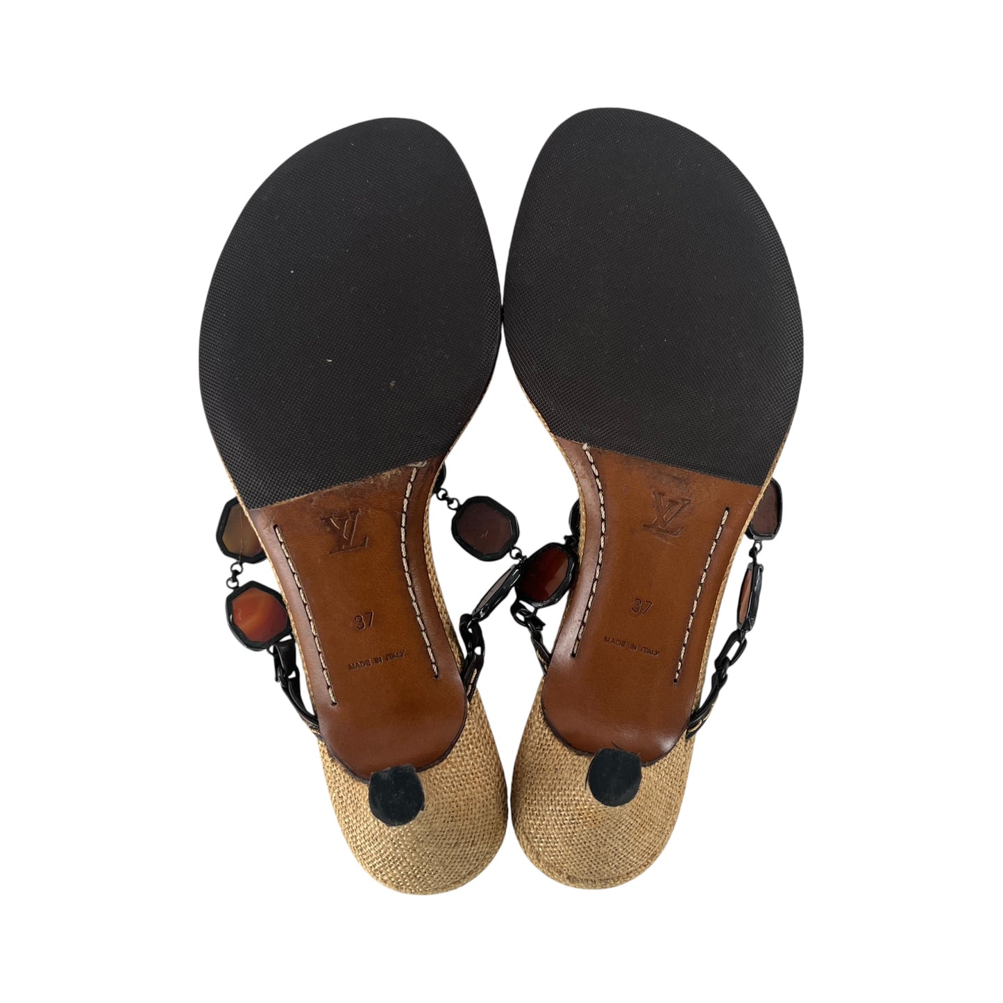 Louis Vuitton Raffia Heeled Sandals