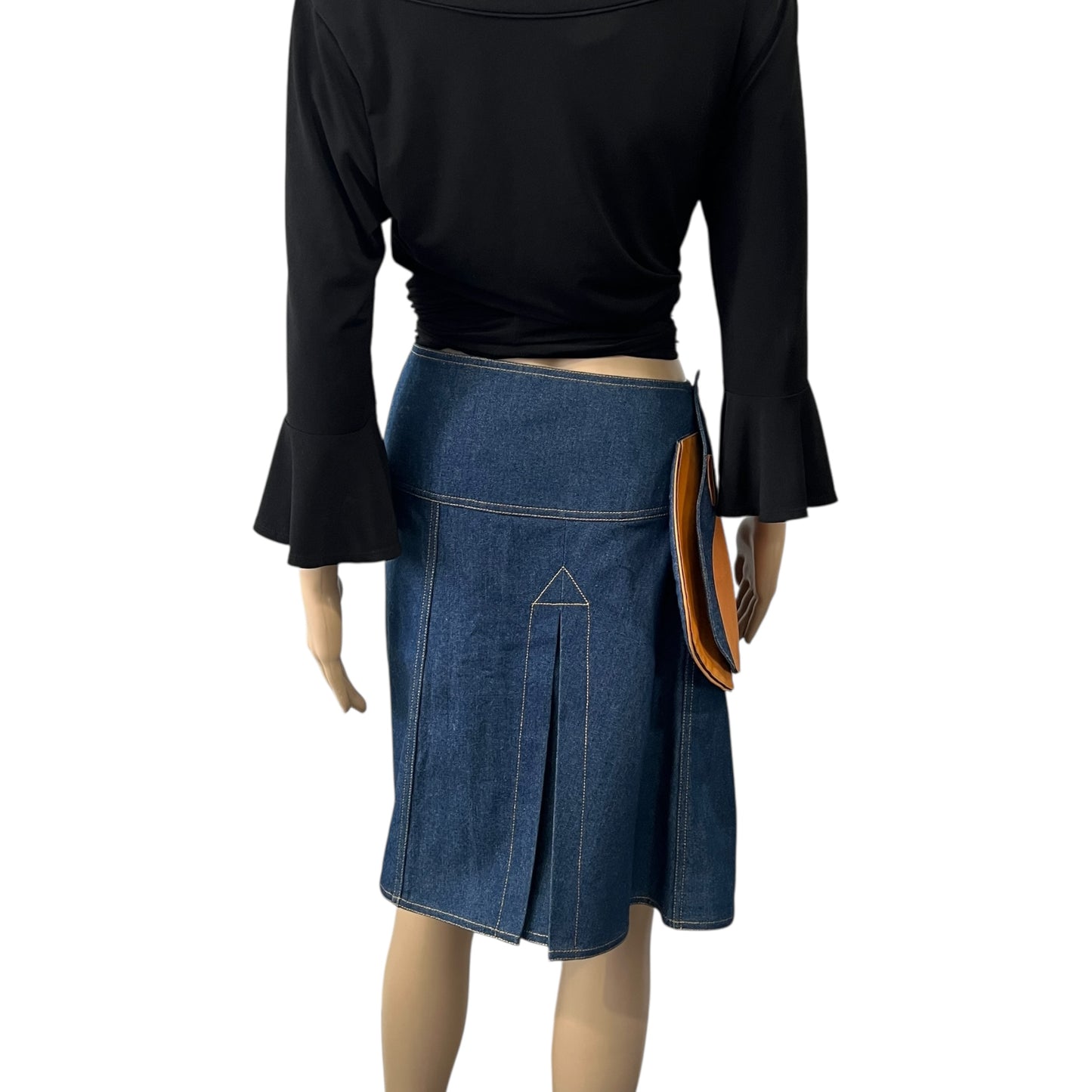 Dior John Galliano Saddle Denim Skirt