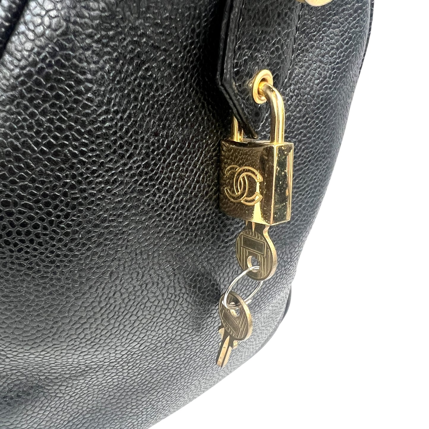 Chanel Vintage Caviar Leather Boston Bag