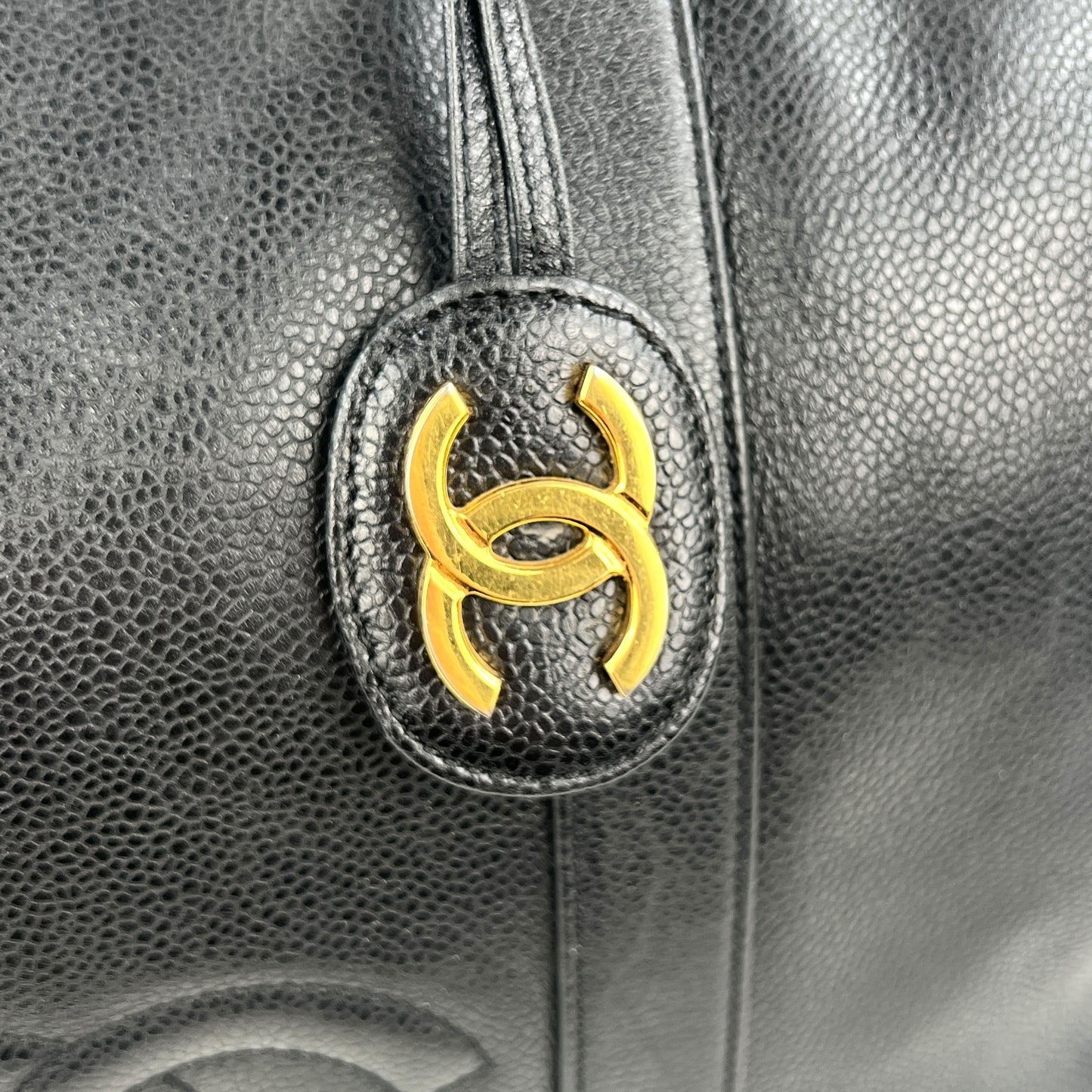 Chanel Vintage Caviar Leather Boston Bag