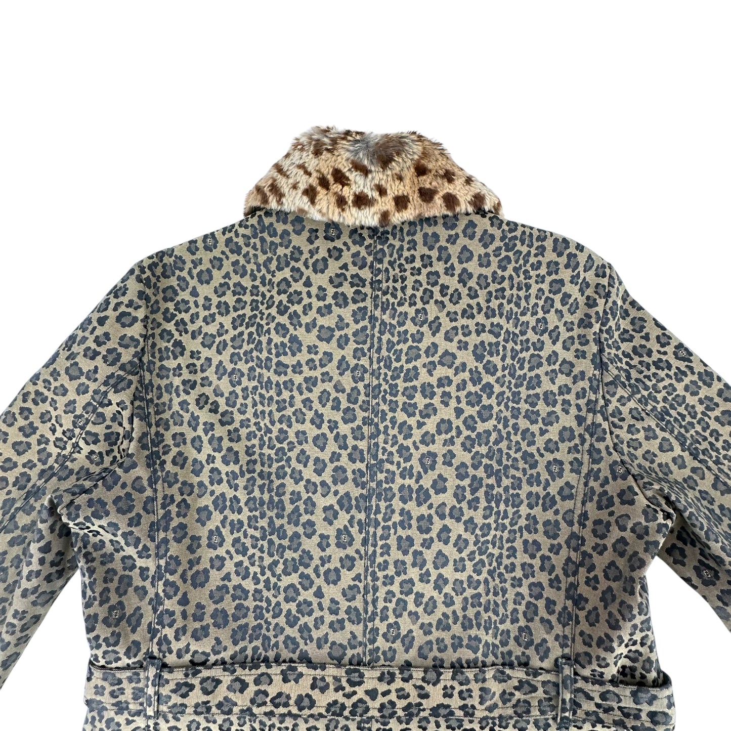 Fendi Vintage Leopard Print Fur Collar Coat