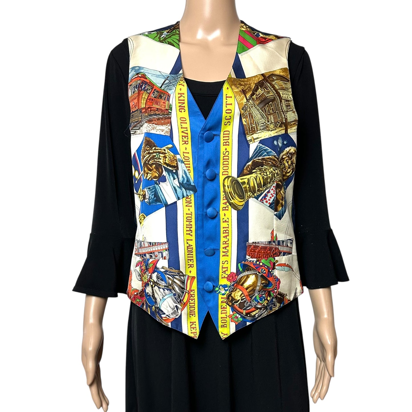 Hermes Vintage New Orleans Jazz Silk Vest