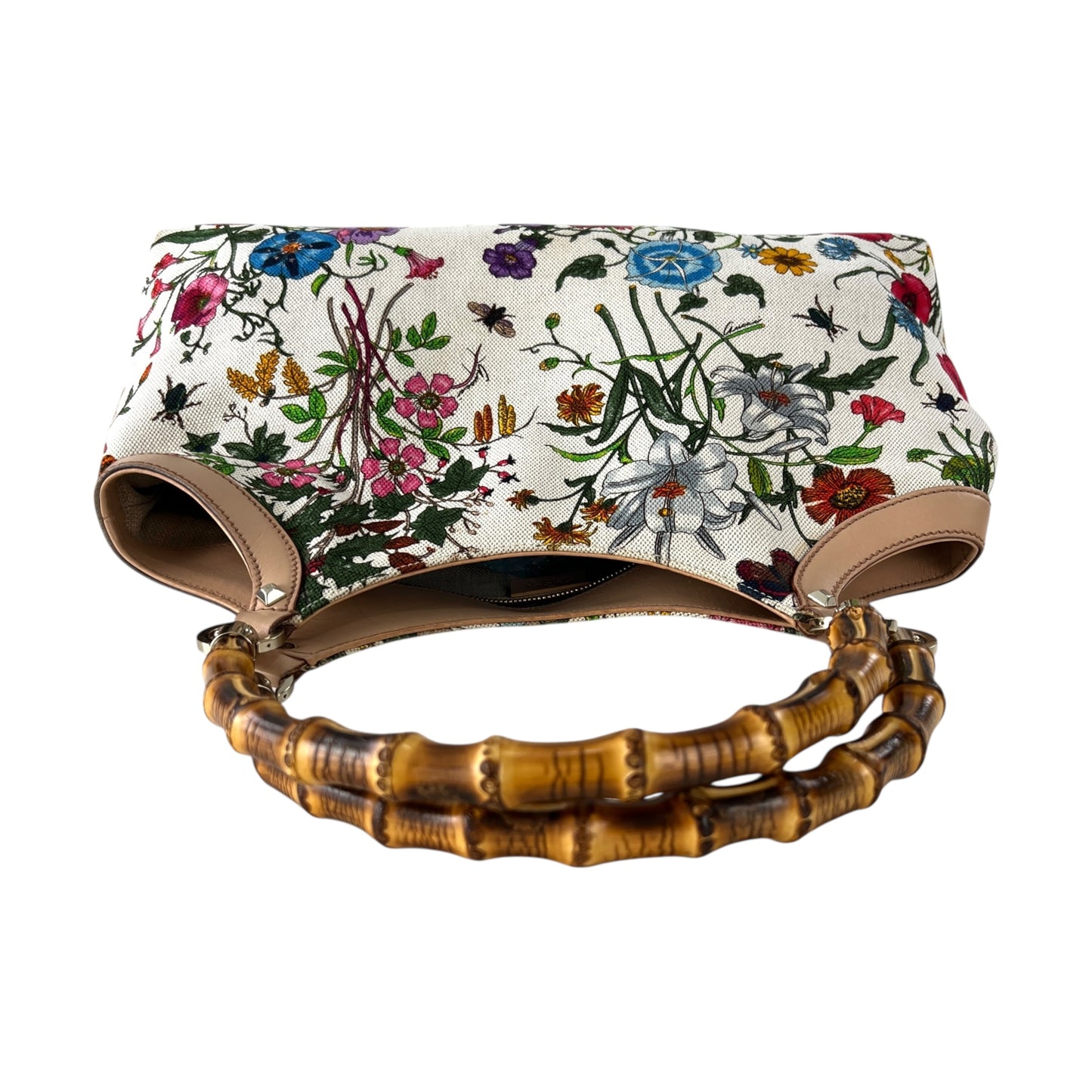 Gucci Flora Bamboo Handbag