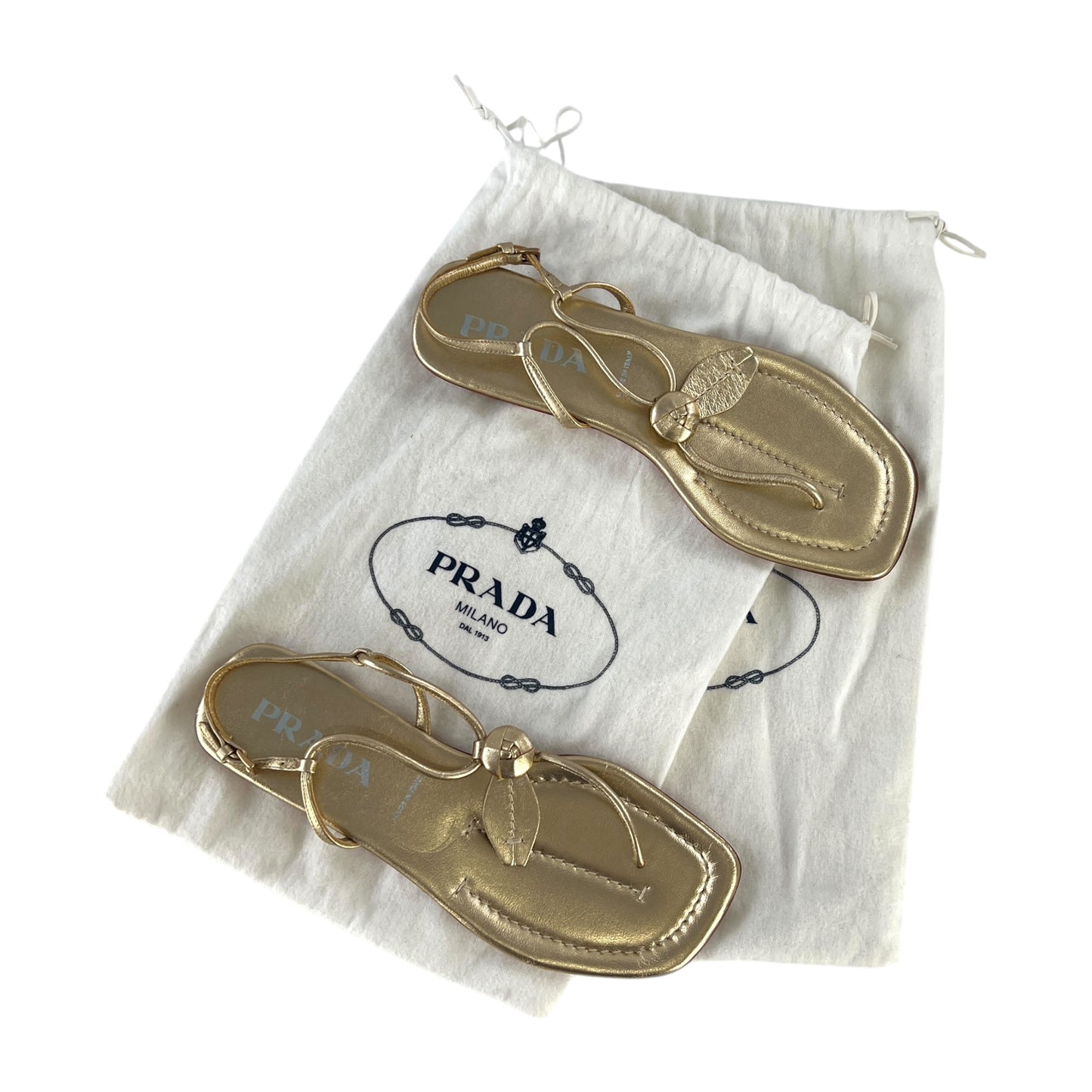 Prada Gold Sandals