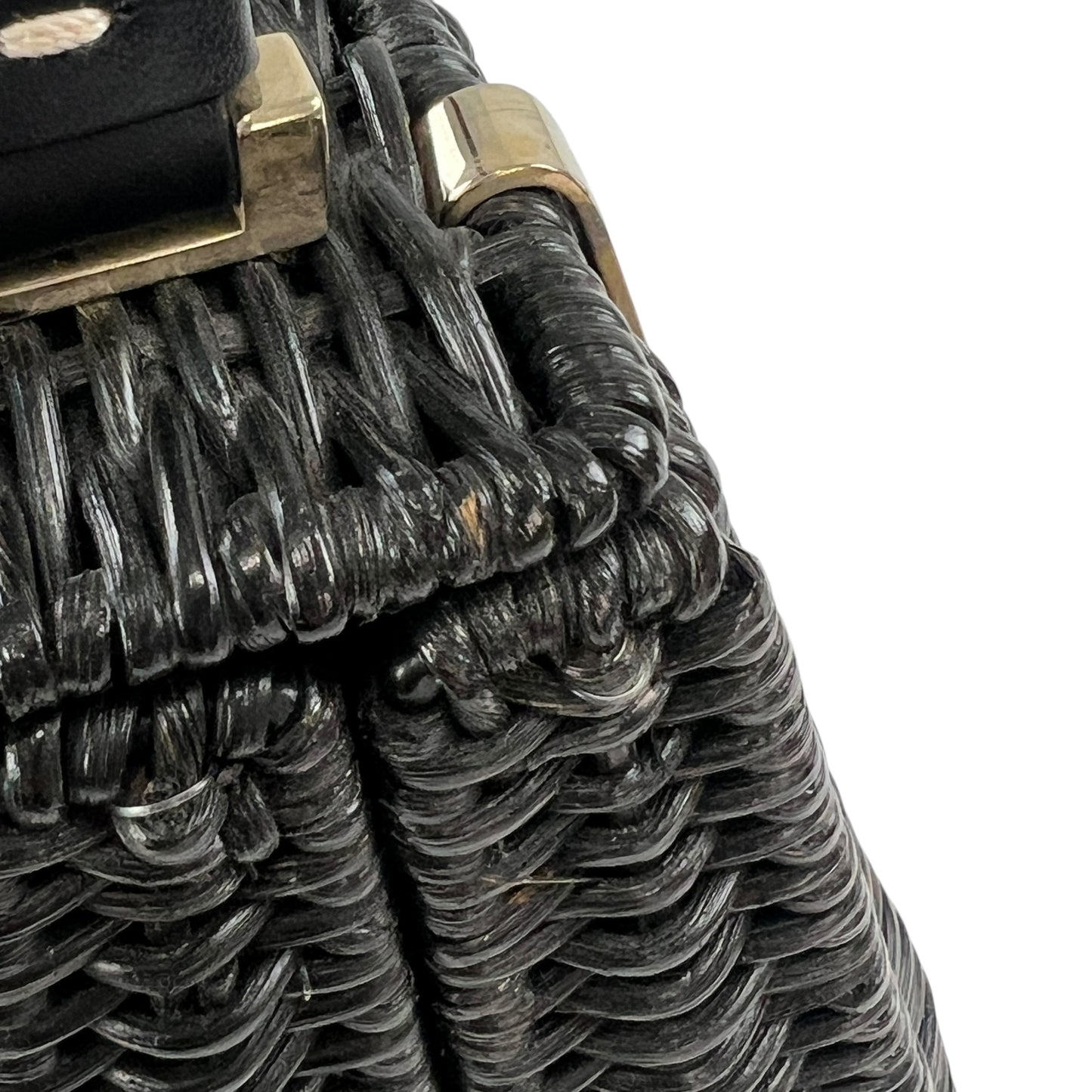 Ferragamo Gancini Wicker Top Handle Bag