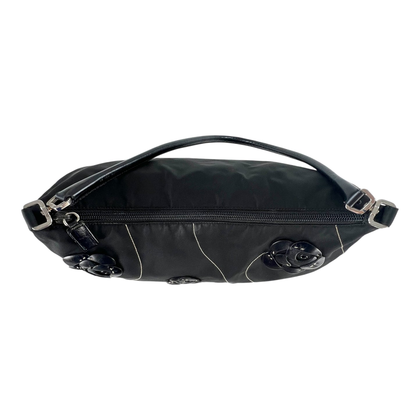 Prada Leather Flower Nylon Shoulder Bag