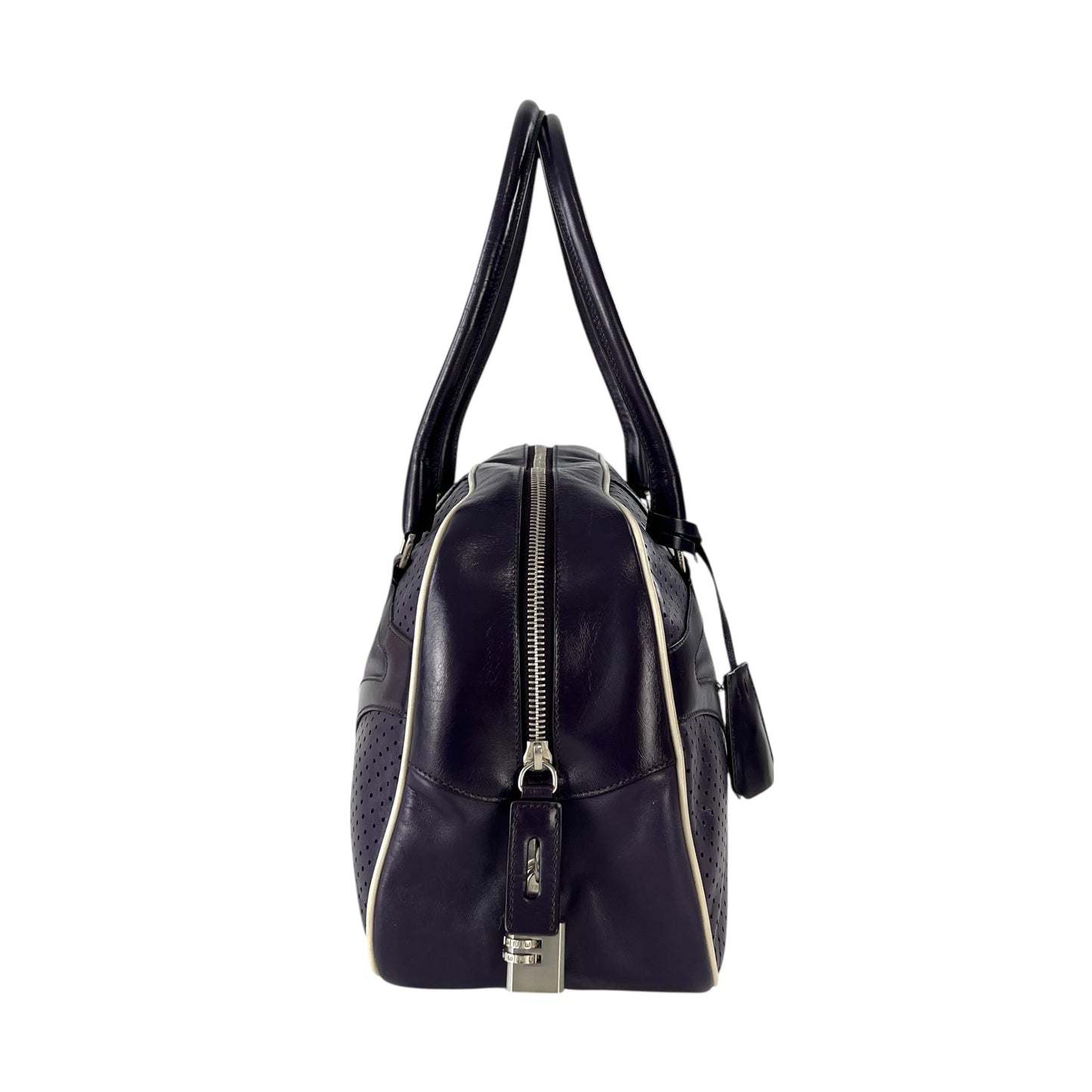Prada Vitello Drive Leather Bowling Bag