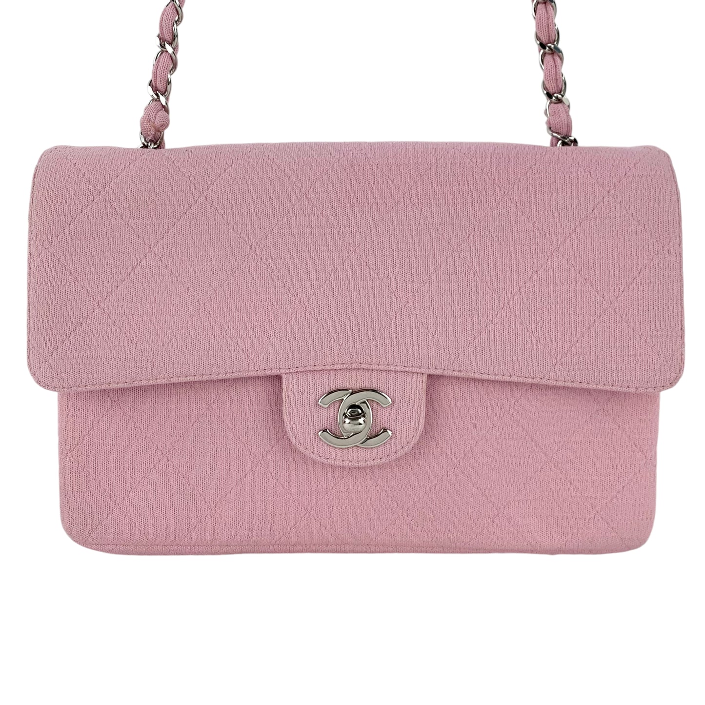 Chanel Matelasse Single Flap Jersey Medium Shoulder Bag