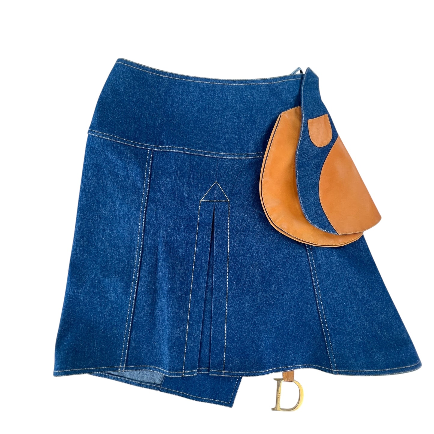 Dior John Galliano Saddle Denim Skirt