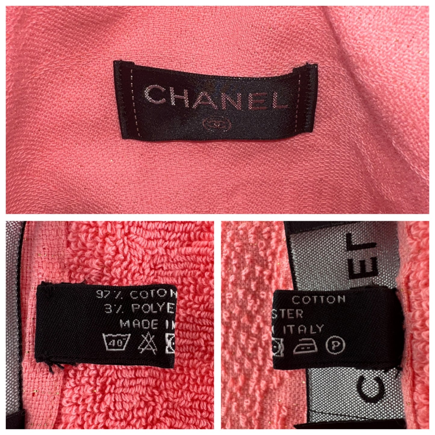 Chanel CC Terry Cloth Beach Towel Set Bag