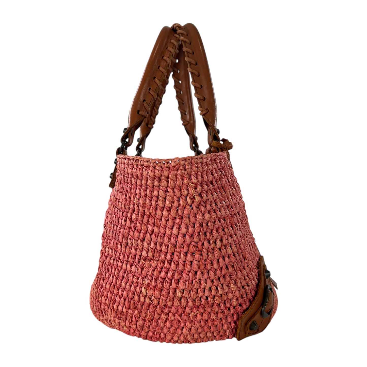 Balenciaga Raffia Basket Bag