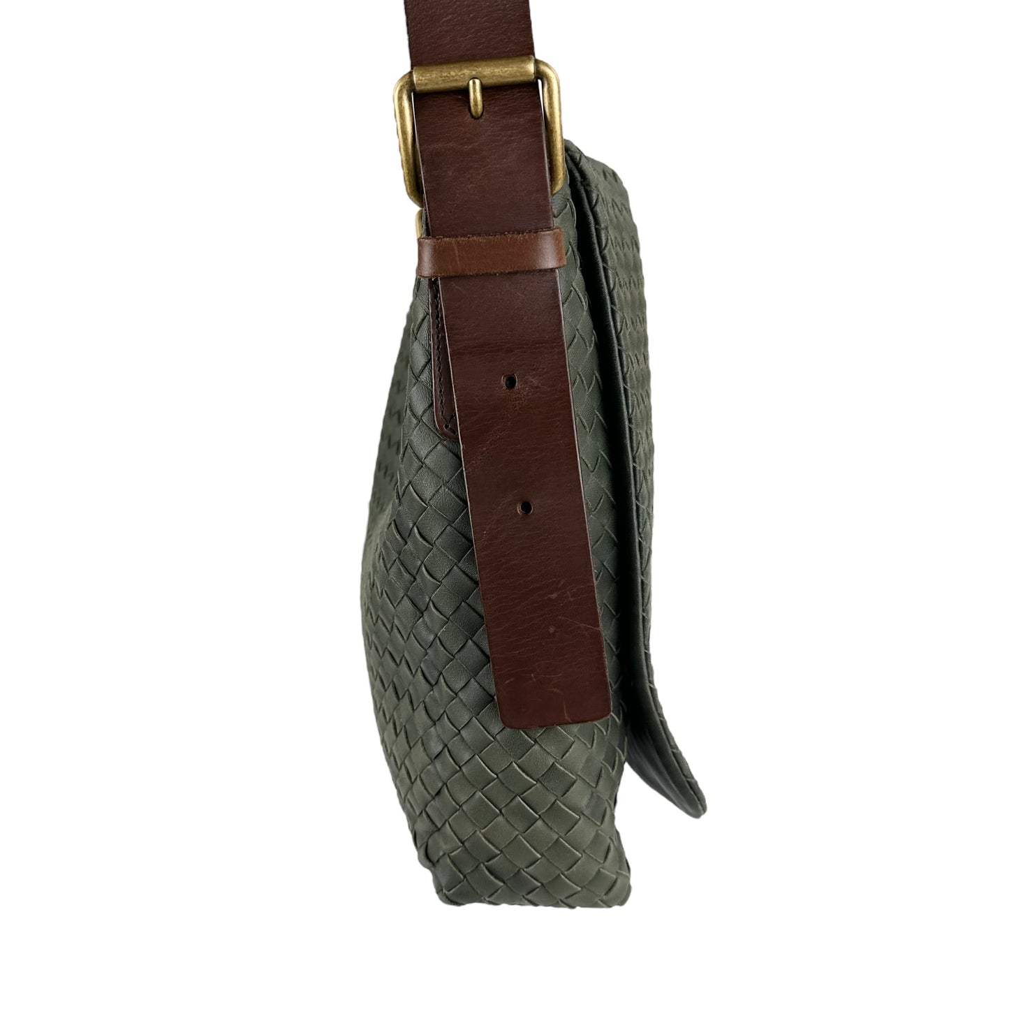 Bottega Veneta Flap Intrecciato Leather Crossbody Bag