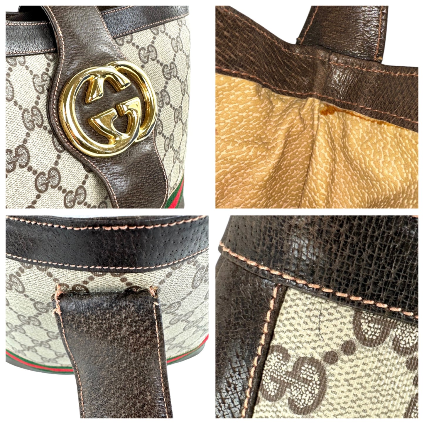 Gucci Vintage Monogram Sherry Line Shoulder Bag