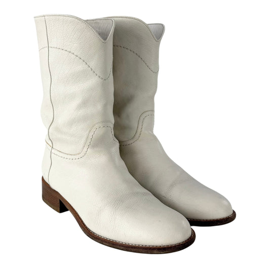 Chanel CC Logo Leather Western Cowboy Boots