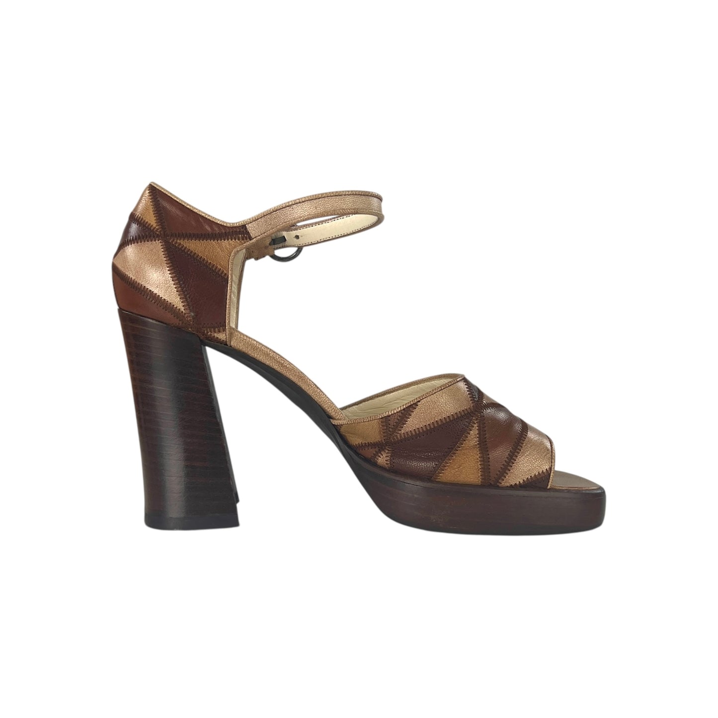 Miu Miu Leather Patchwork Block Heels