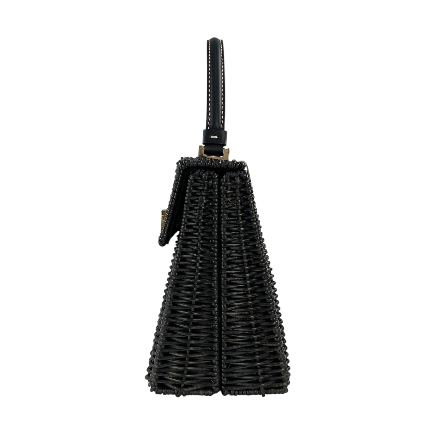 Ferragamo Gancini Wicker Top Handle Bag