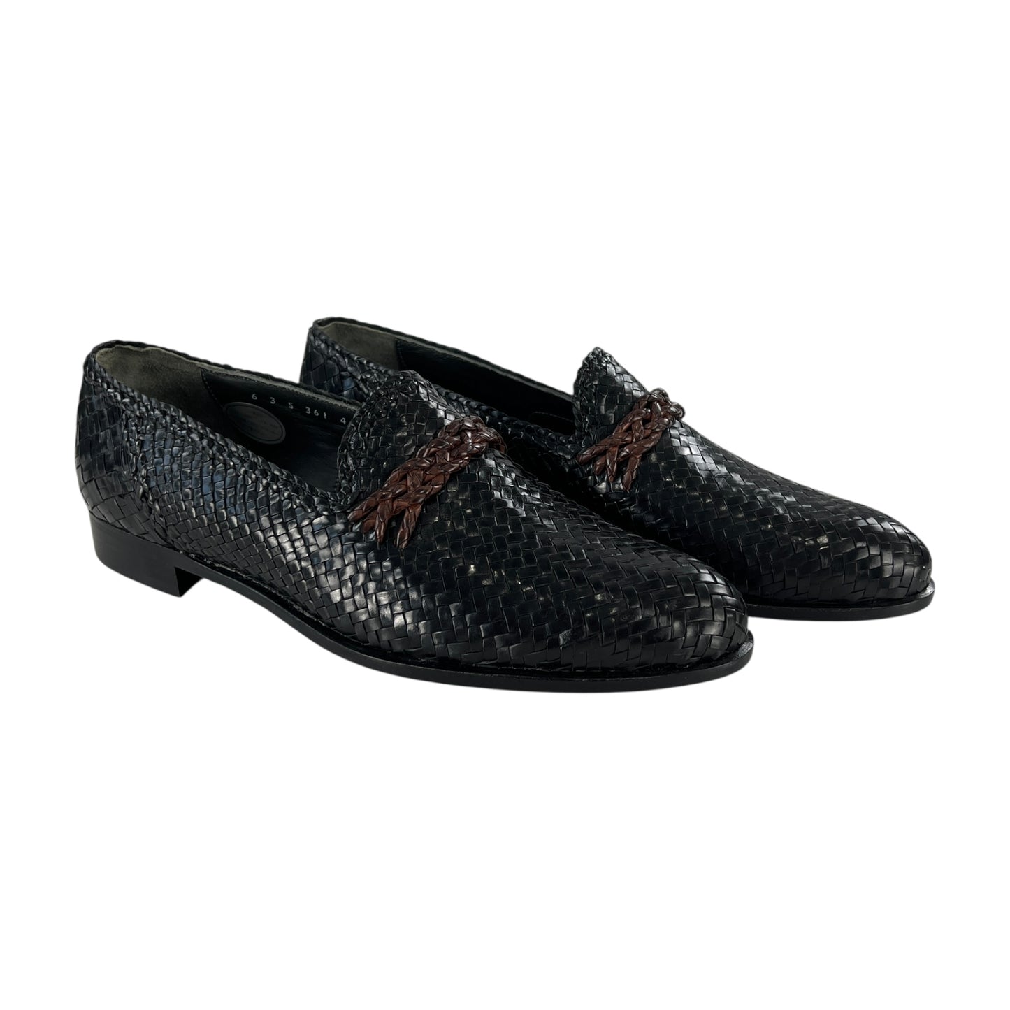 Versace Vintage Leather Woven Loafers