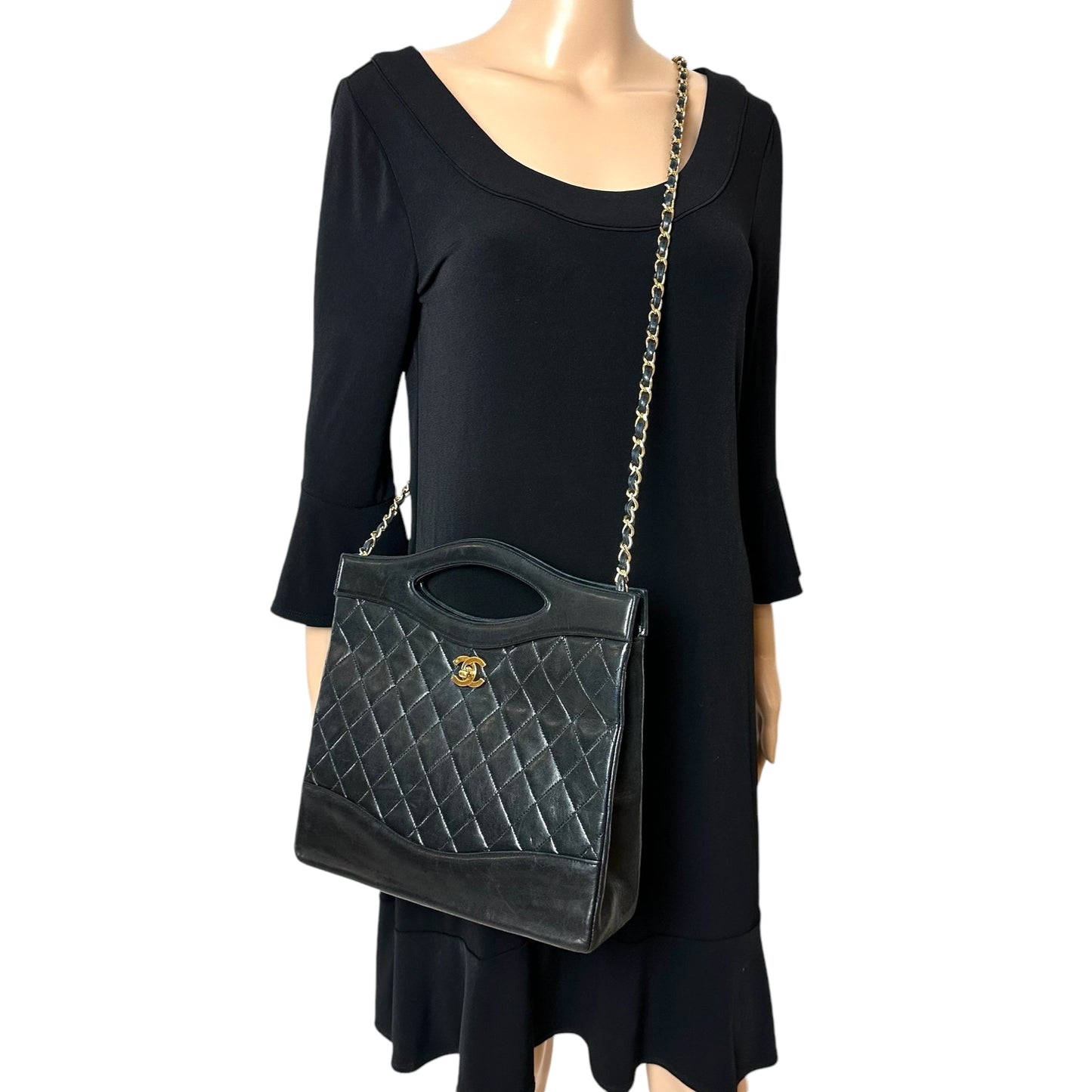 Chanel Vintage 31 Matelasse Lambskin Shopping Tote Bag