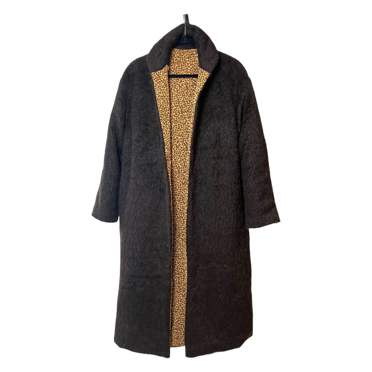 Bottega Veneta Vintage Leopard Print Alpaca Reversible Driving Coat