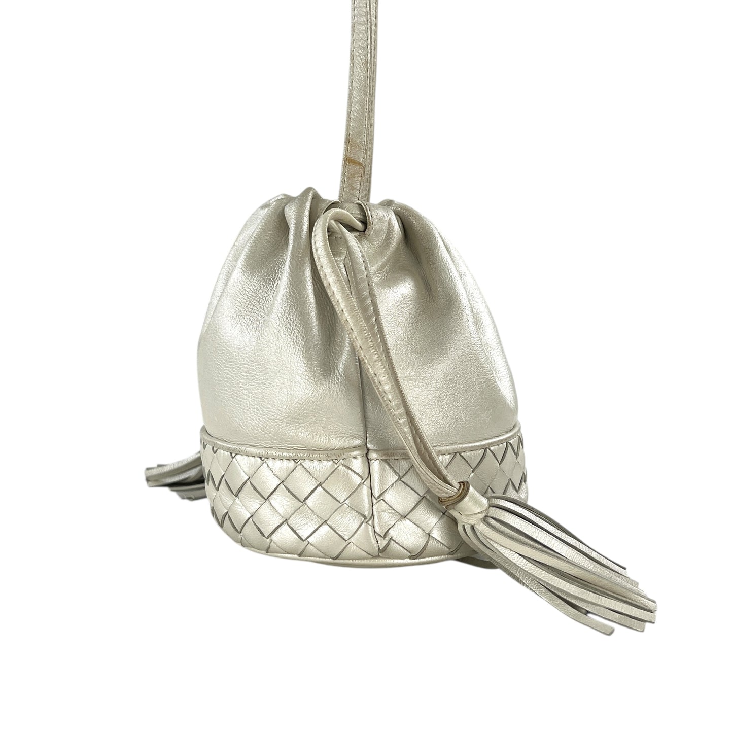 Bottega Veneta Vintage Metallic Drawstring Crossbody Bag