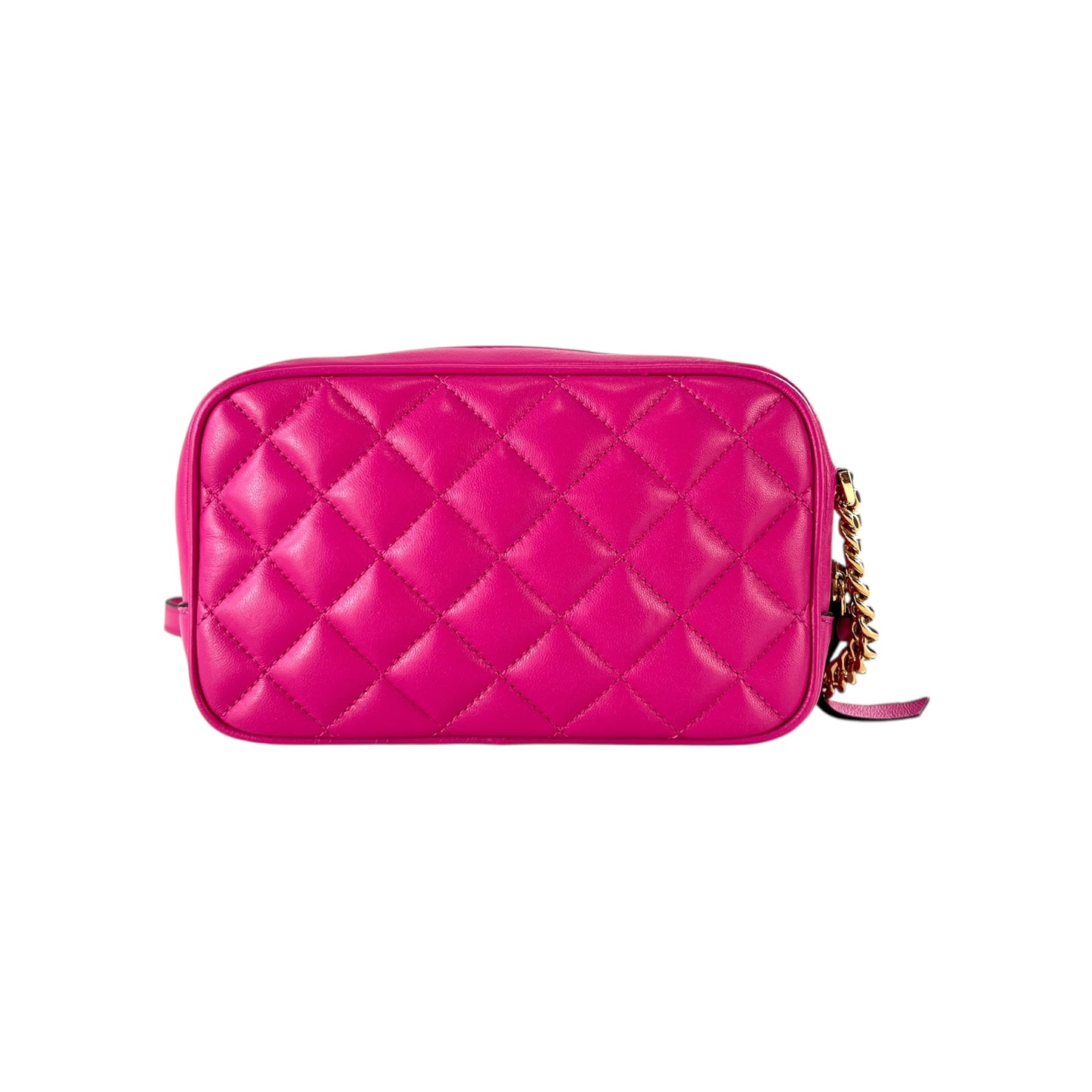 Versace Medusa Pink Quilted Chain Crossbody Bag