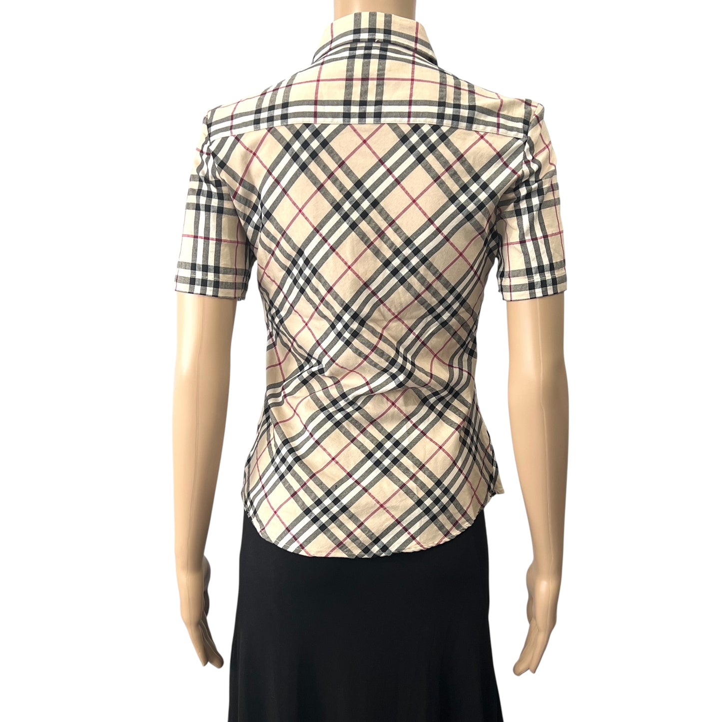 Burberry Nova Check Button-Up Polo