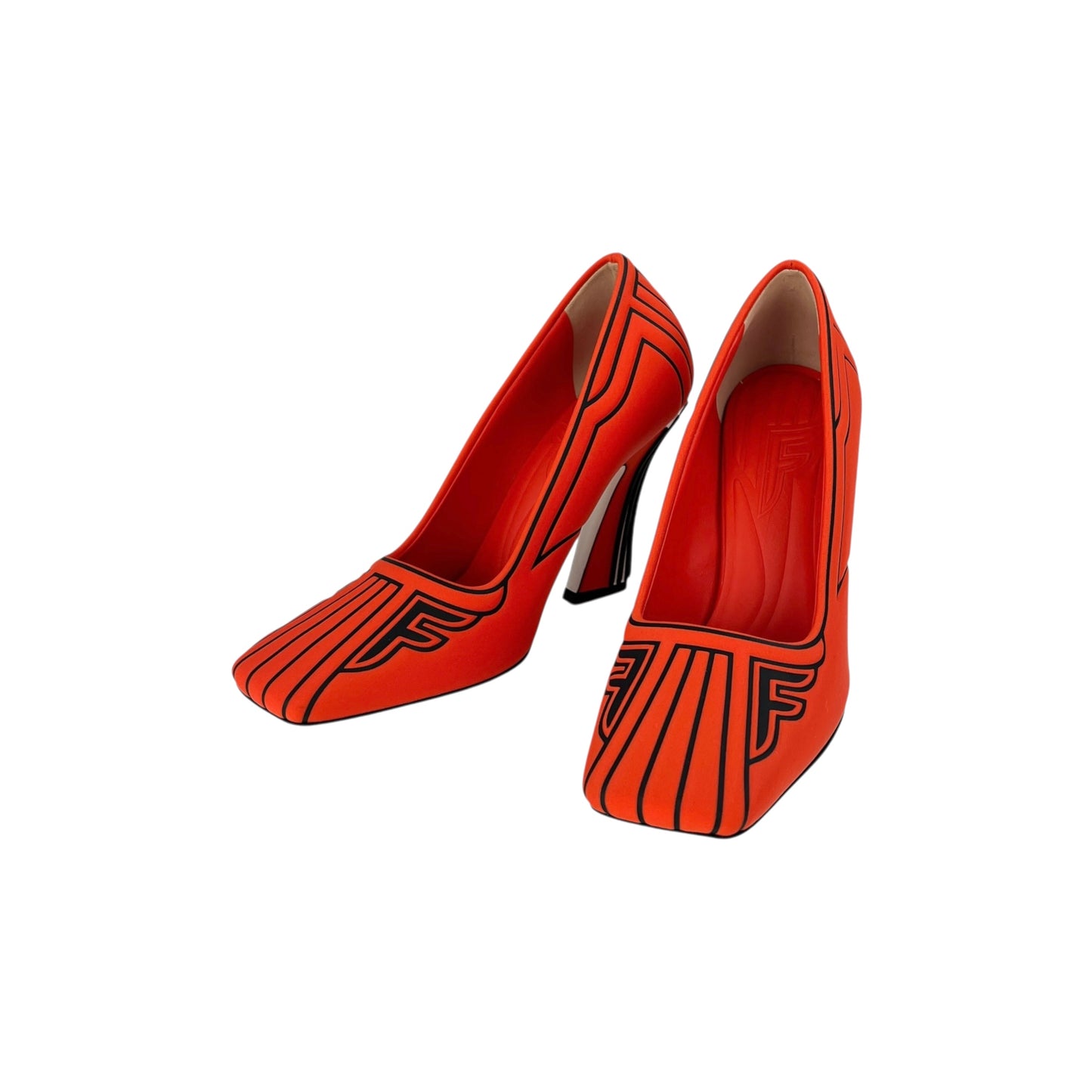Fendi Red Neoprene Pumps