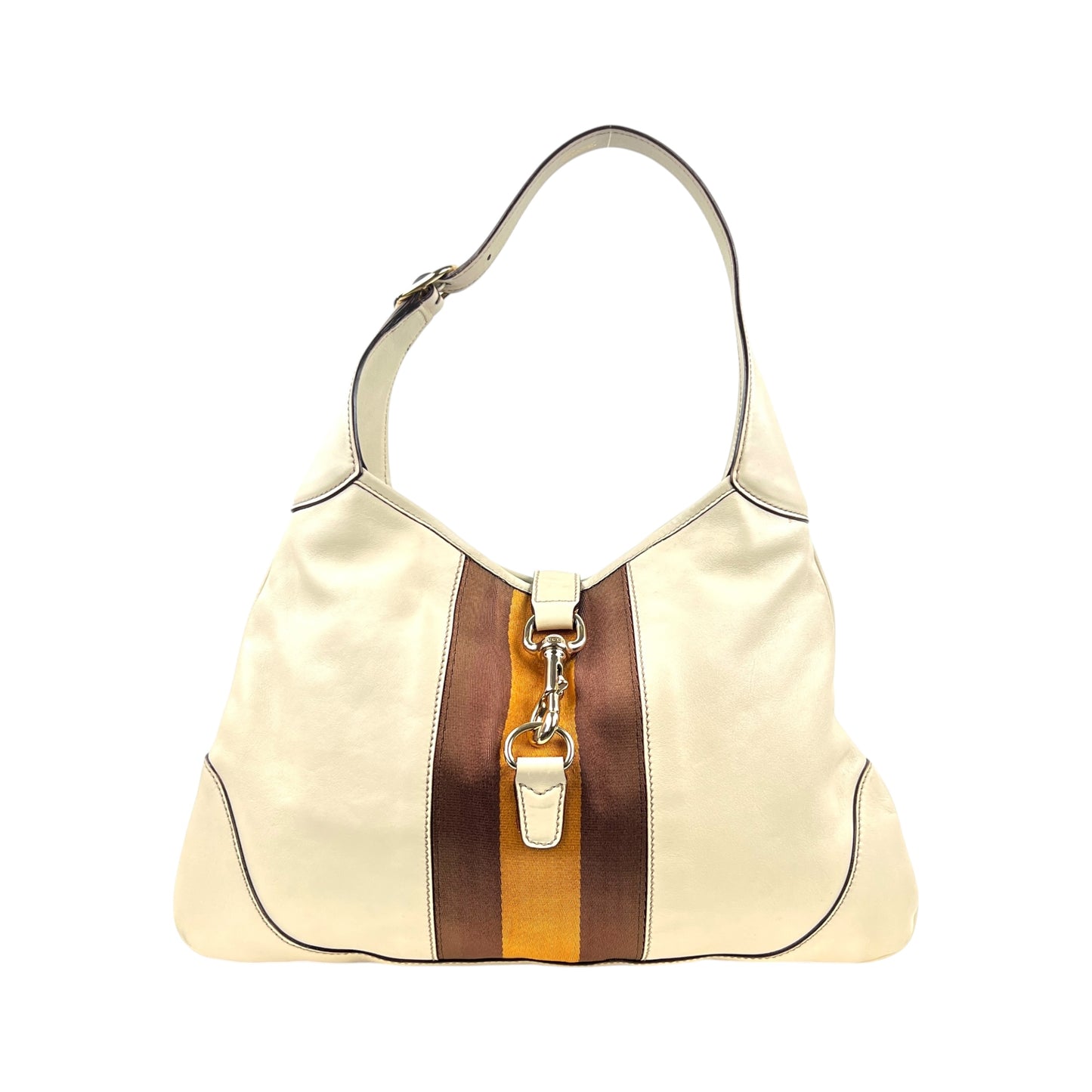 Gucci Web Jackie Leather Shoulder Bag