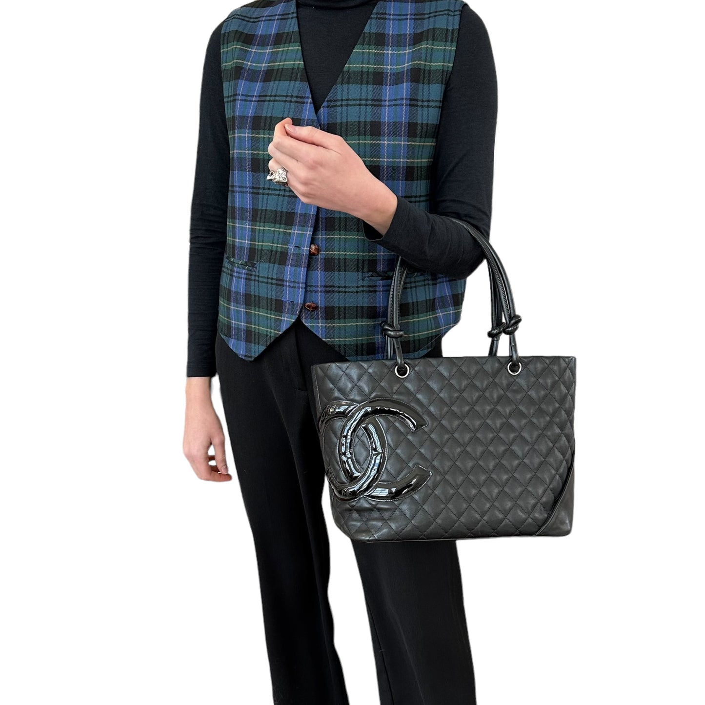 Chanel Cambon Matelasse Leather Tote Bag