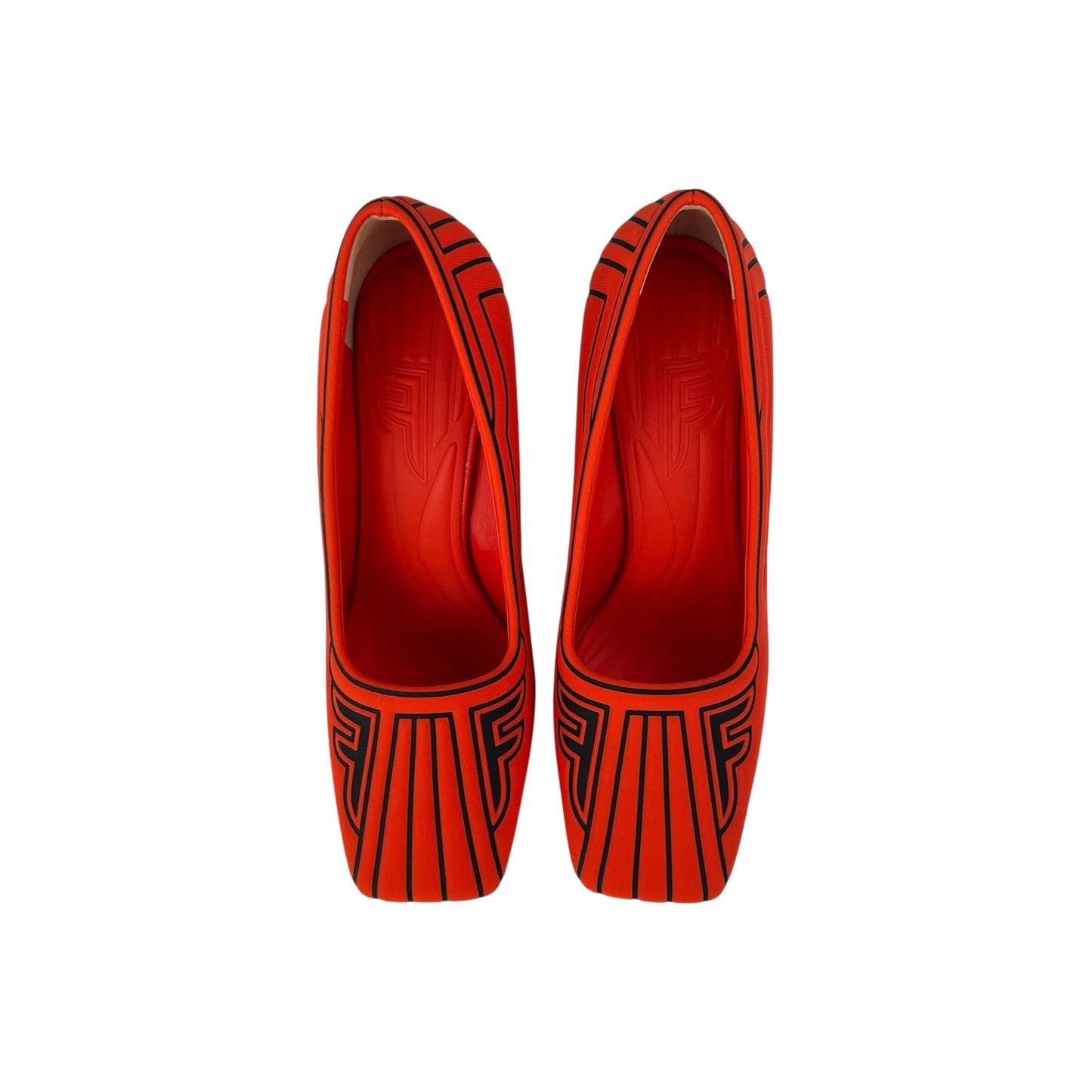 Fendi Red Neoprene Pumps