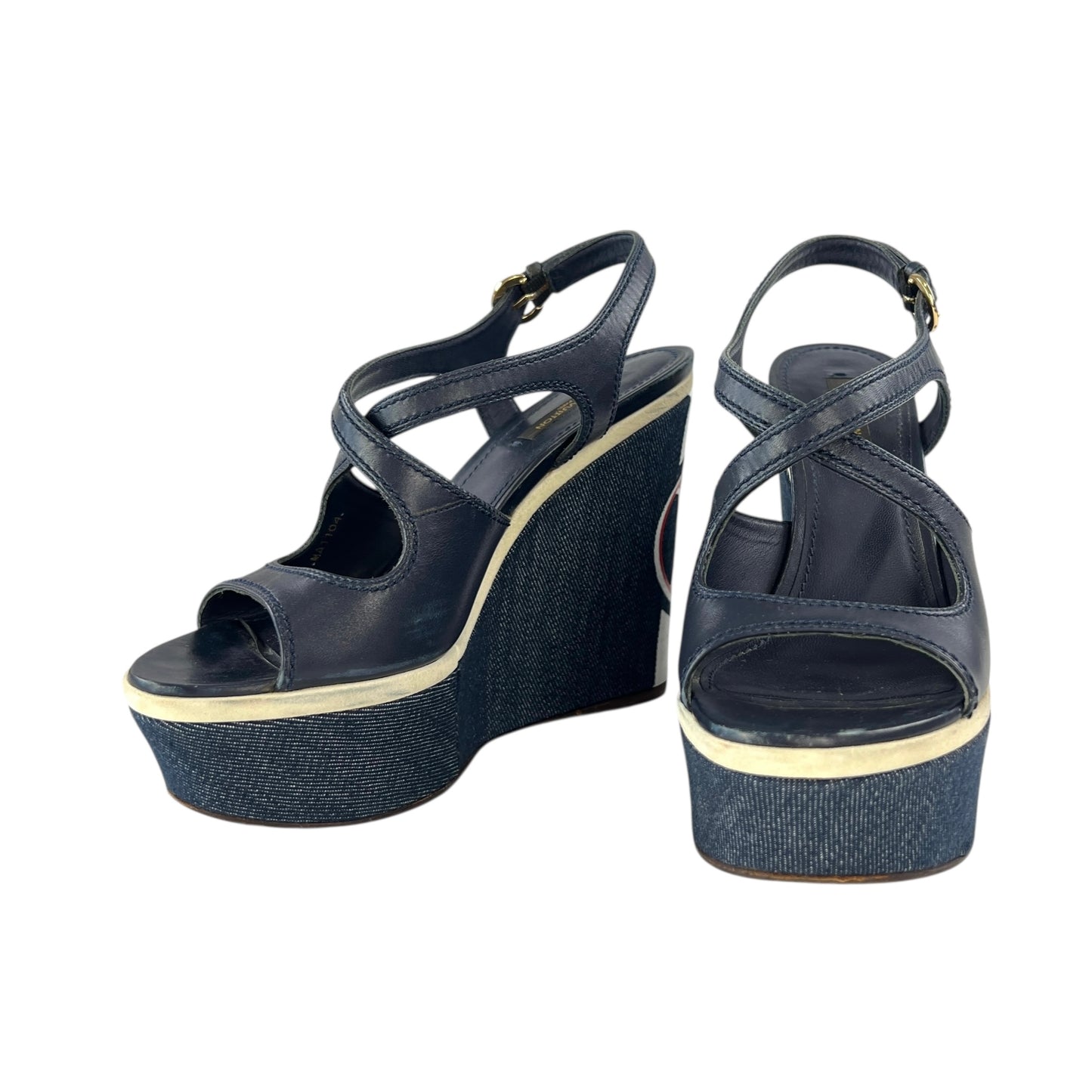 Louis Vuitton Denim Wedge Sandals
