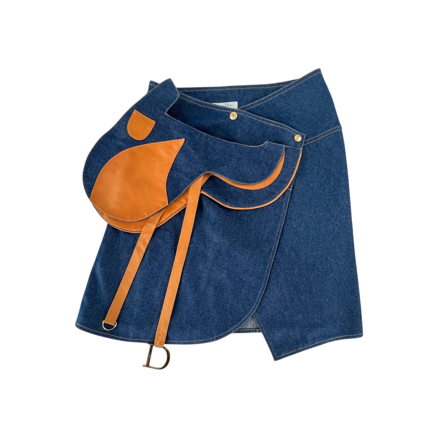 Dior John Galliano Saddle Denim Skirt