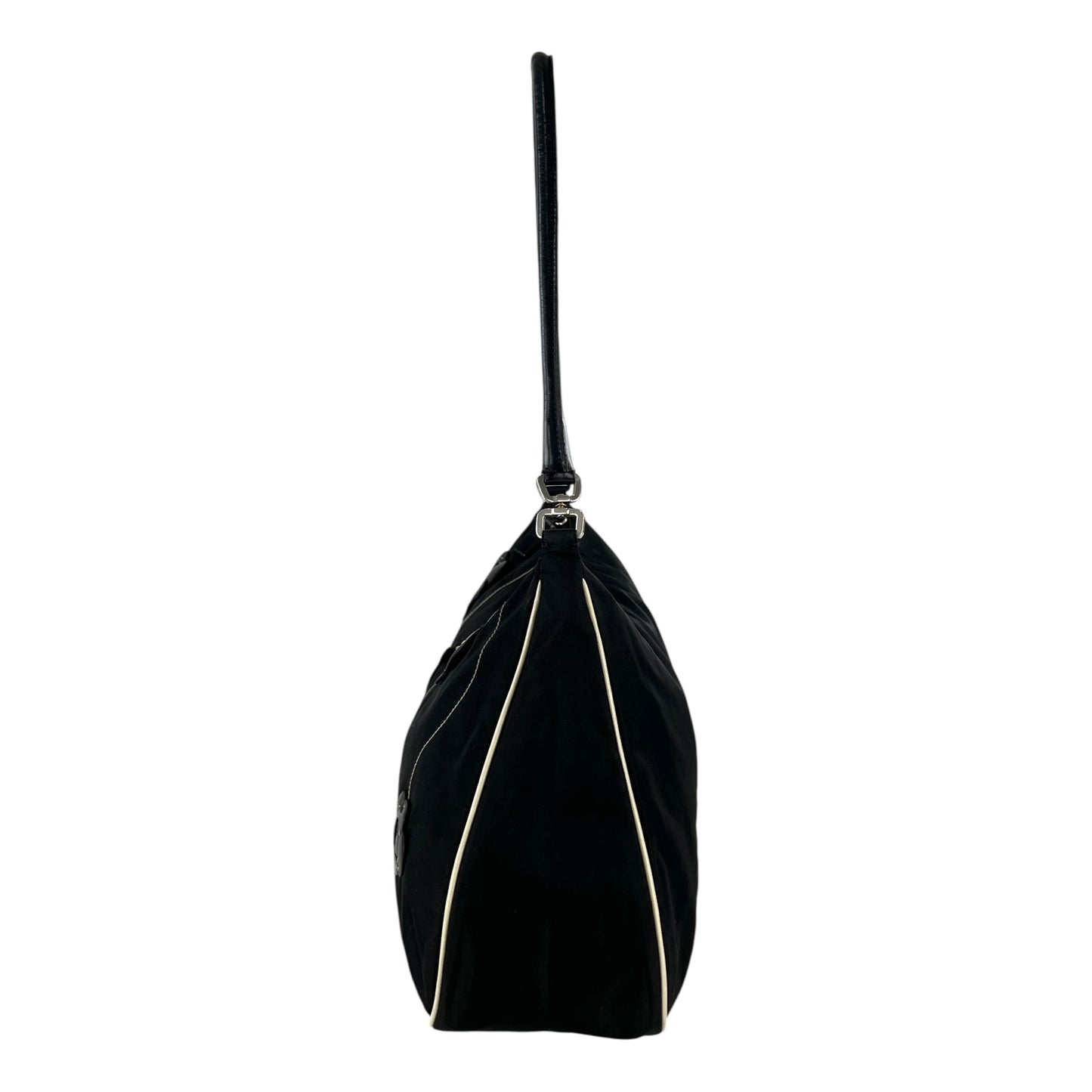 Prada Leather Flower Nylon Shoulder Bag