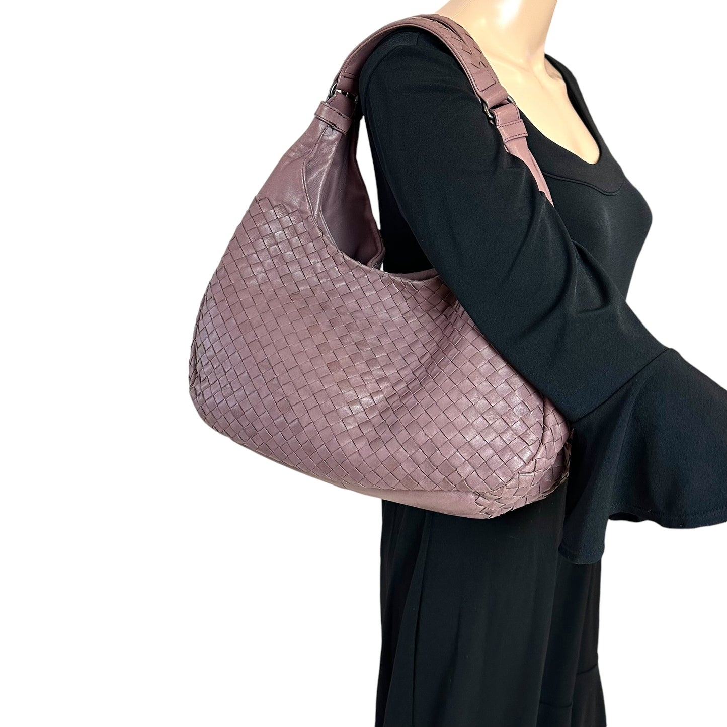 Bottega Veneta Campana Intrecciato Leather Shoulder Bag